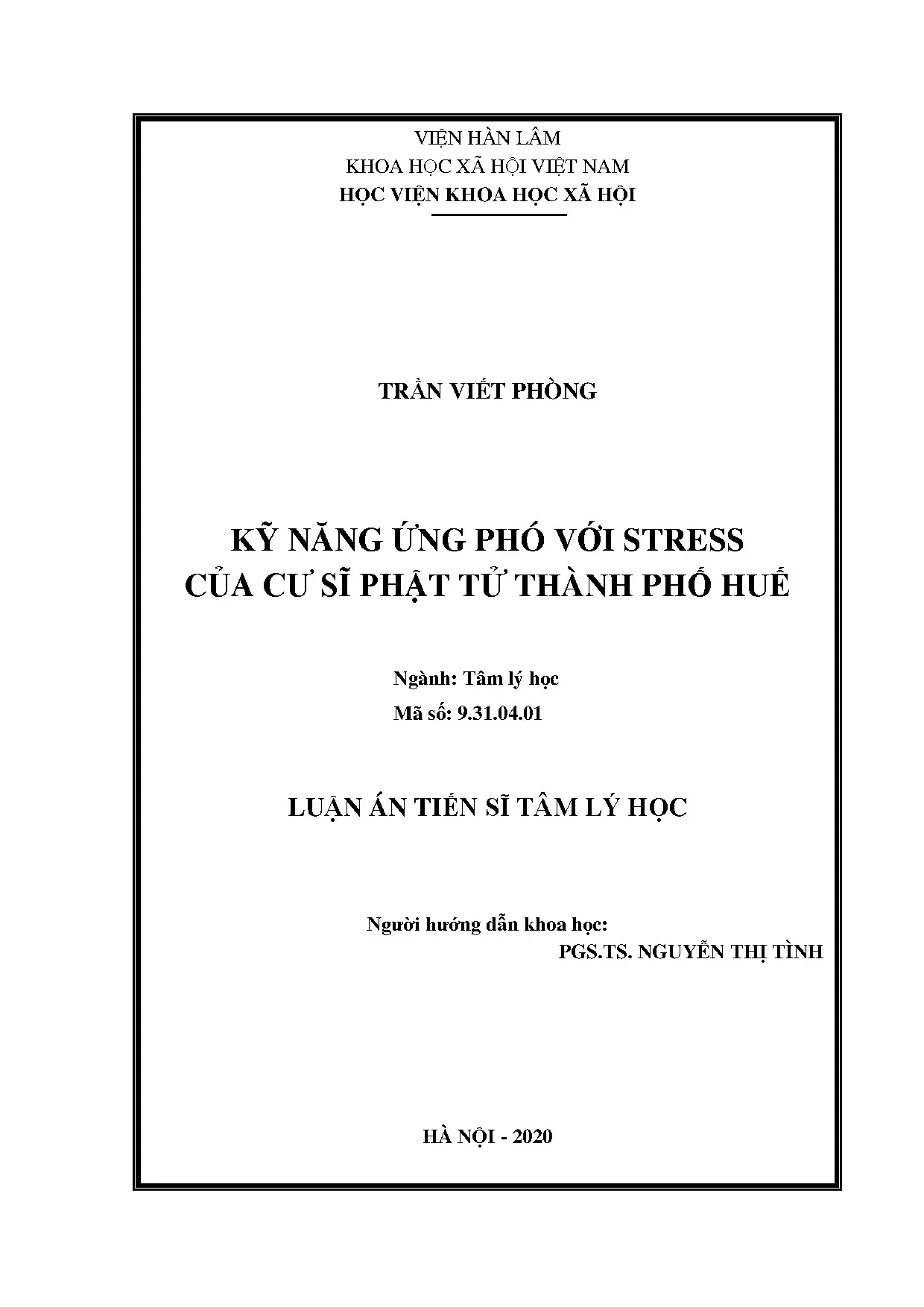 Nghiên cứu kỹ năng ứng phó với stress của cư sĩ phật tử thành phố Huế