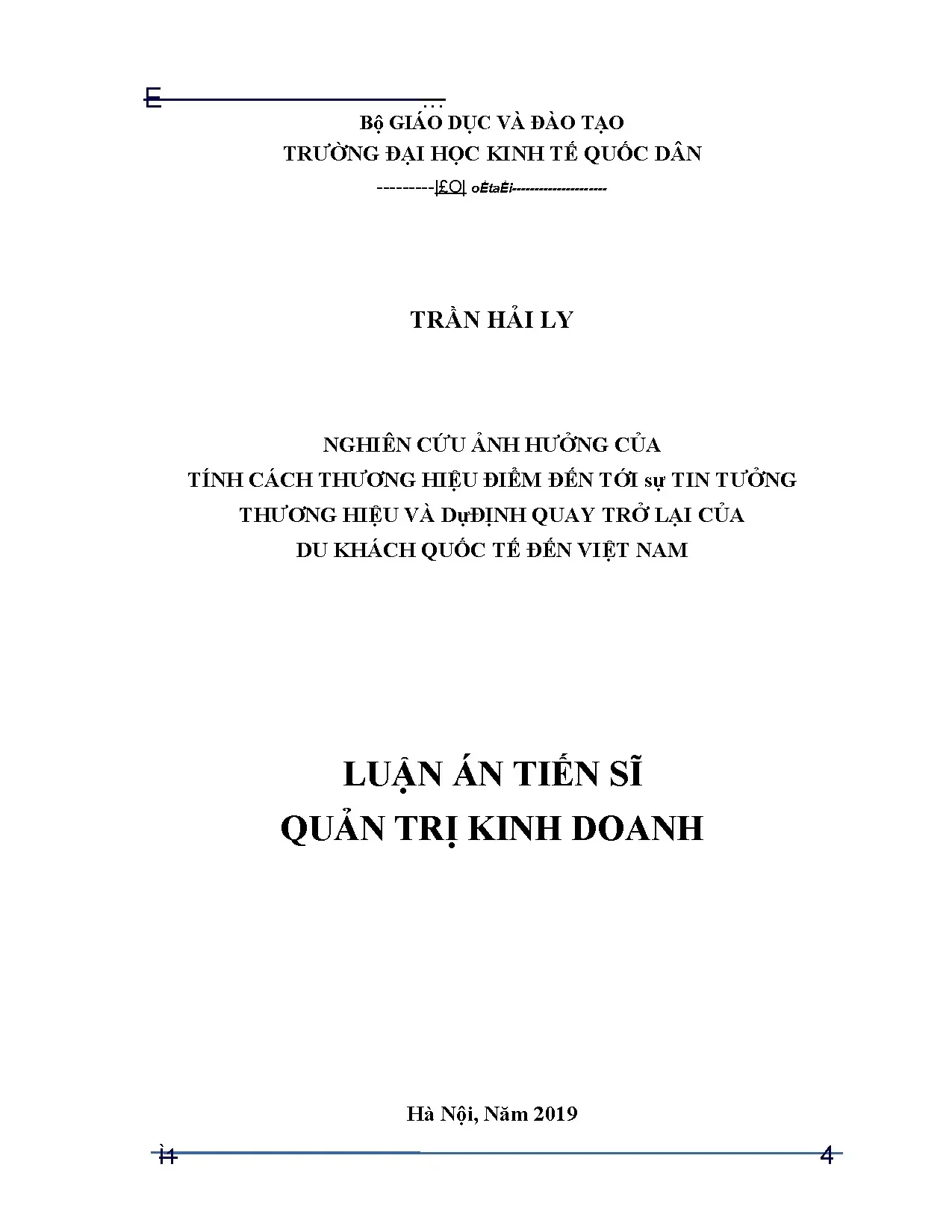 Ảnh hưởng tính cách thương hiệu điểm đến đến niềm tin du khách