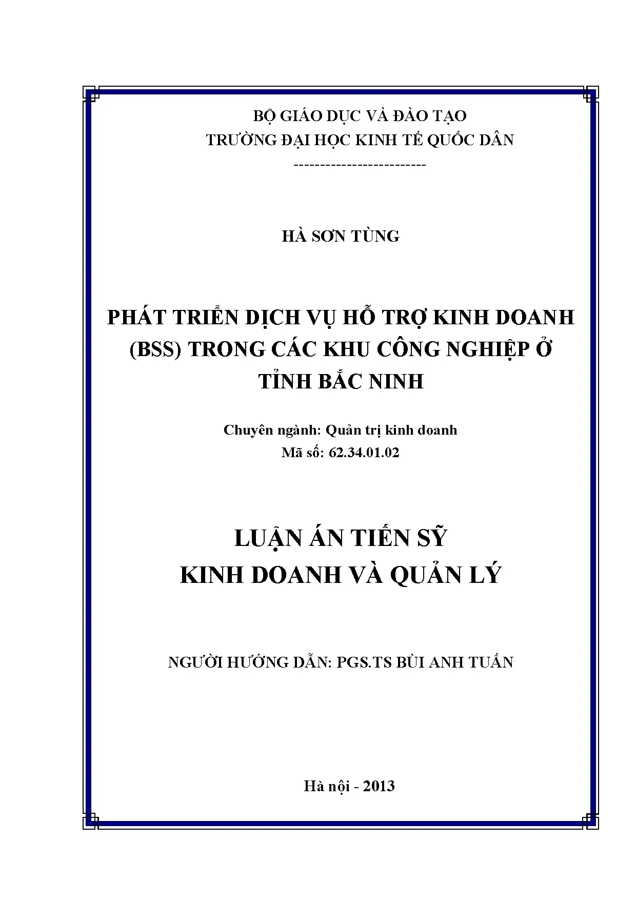 Phát triển dịch vụ hỗ trợ kinh doanh BSS trong KCN Bắc Ninh