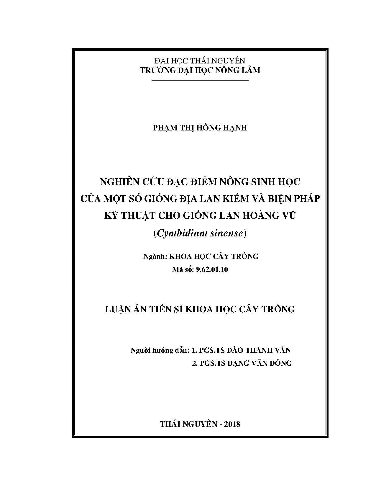 Đặc điểm nông sinh học Địa lan Kiếm & Hoàng Vũ