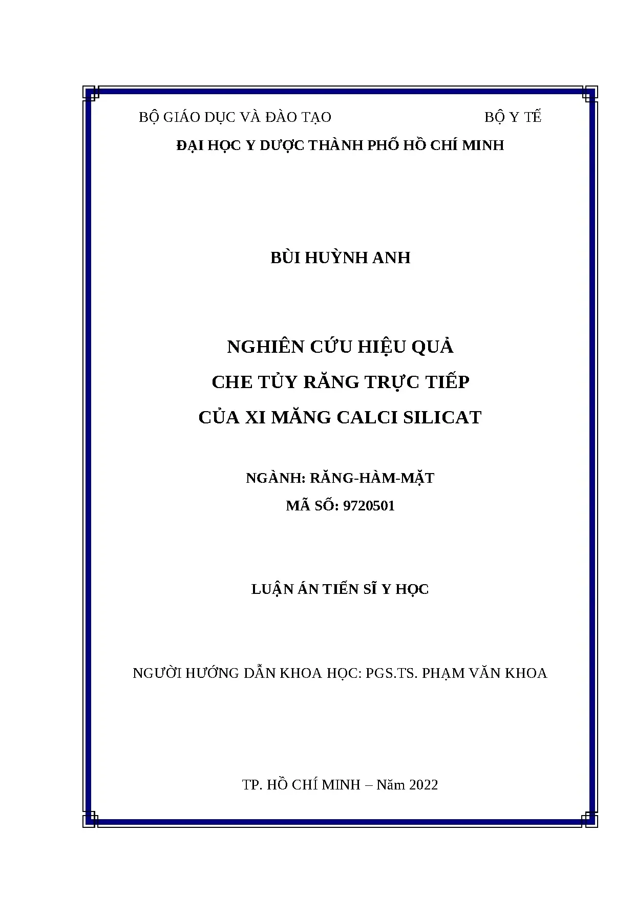 Nghiên cứu hiệu quả che tủy răng trực tiếp bằng xi măng calci silicat