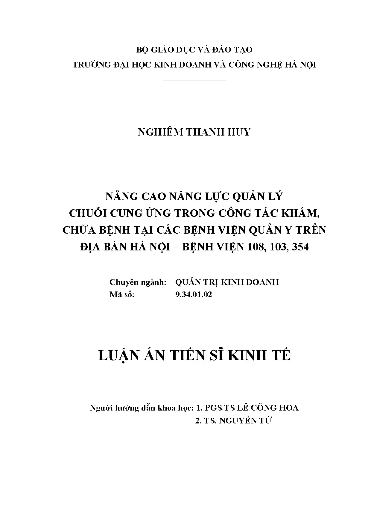 Nâng cao năng lực quản lý chuỗi cung ứng bệnh viện quân y Hà Nội
