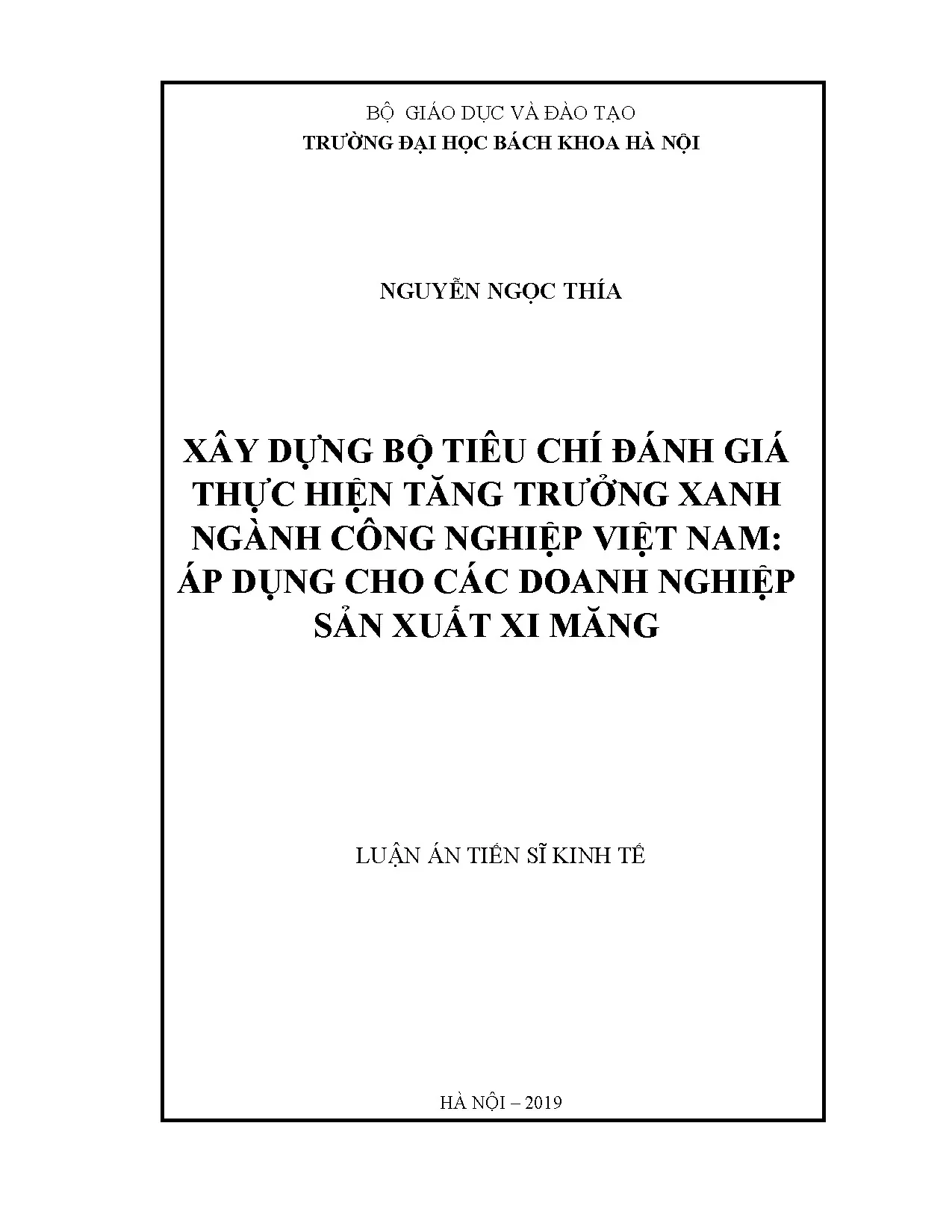Đánh giá Tăng trưởng Xanh ngành Xi măng Việt Nam