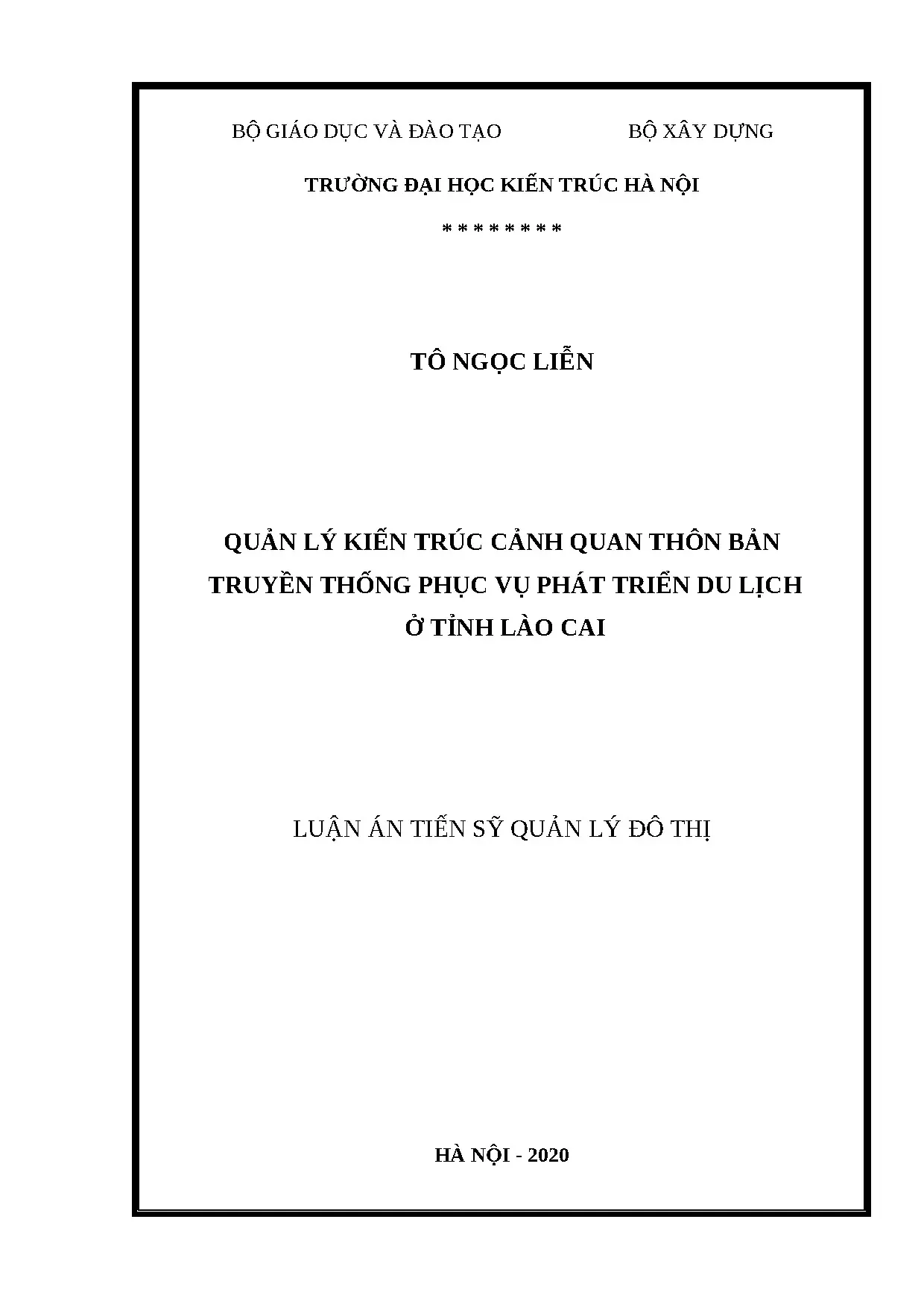 Quản lý kiến trúc cảnh quan thôn bản Lào Cai phục vụ du lịch
