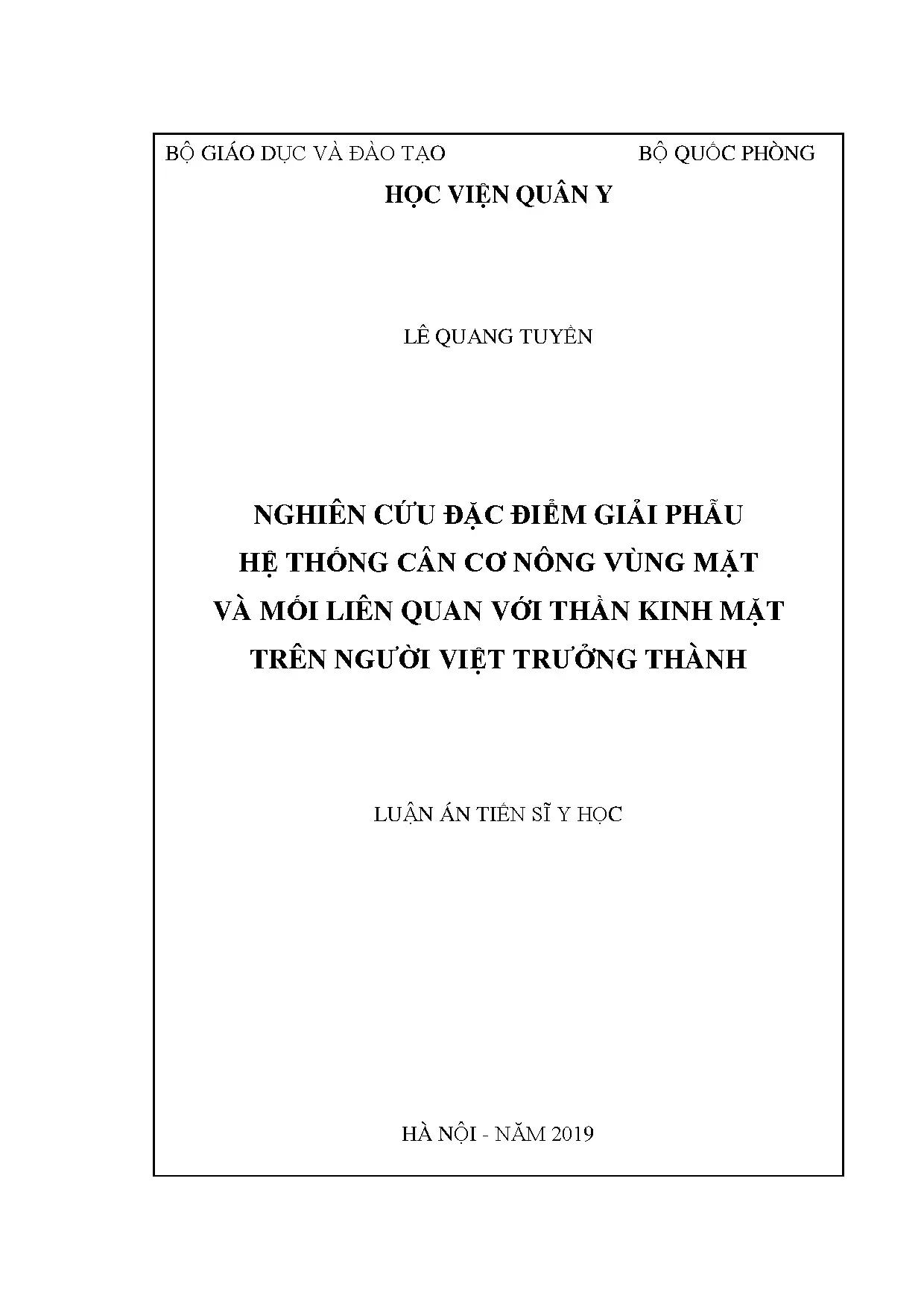 Nghiên cứu giải phẫu hệ thống cân cơ nông mặt người trưởng thành