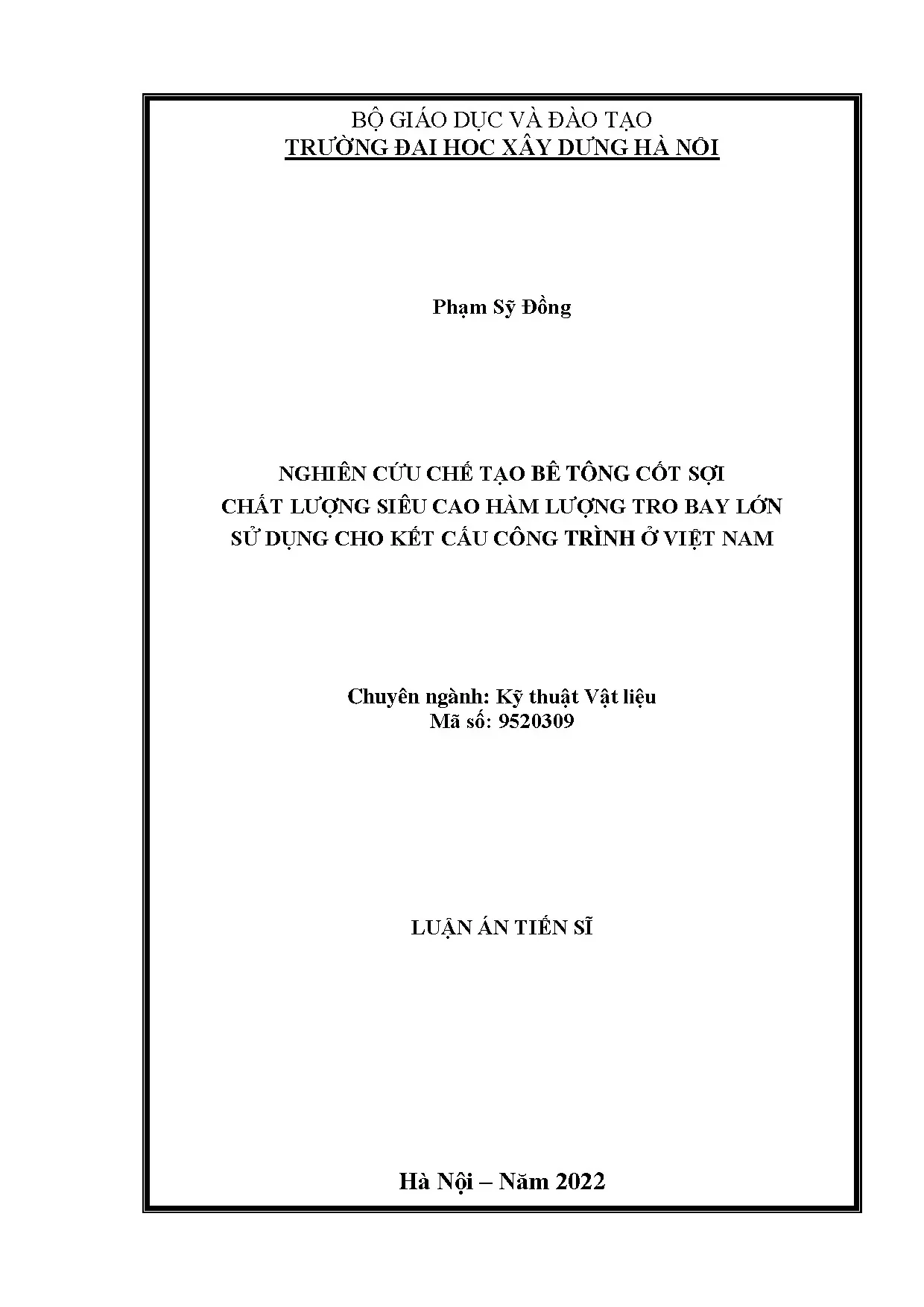 Chế tạo bê tông cốt sợi siêu cao hàm lượng tro bay lớn