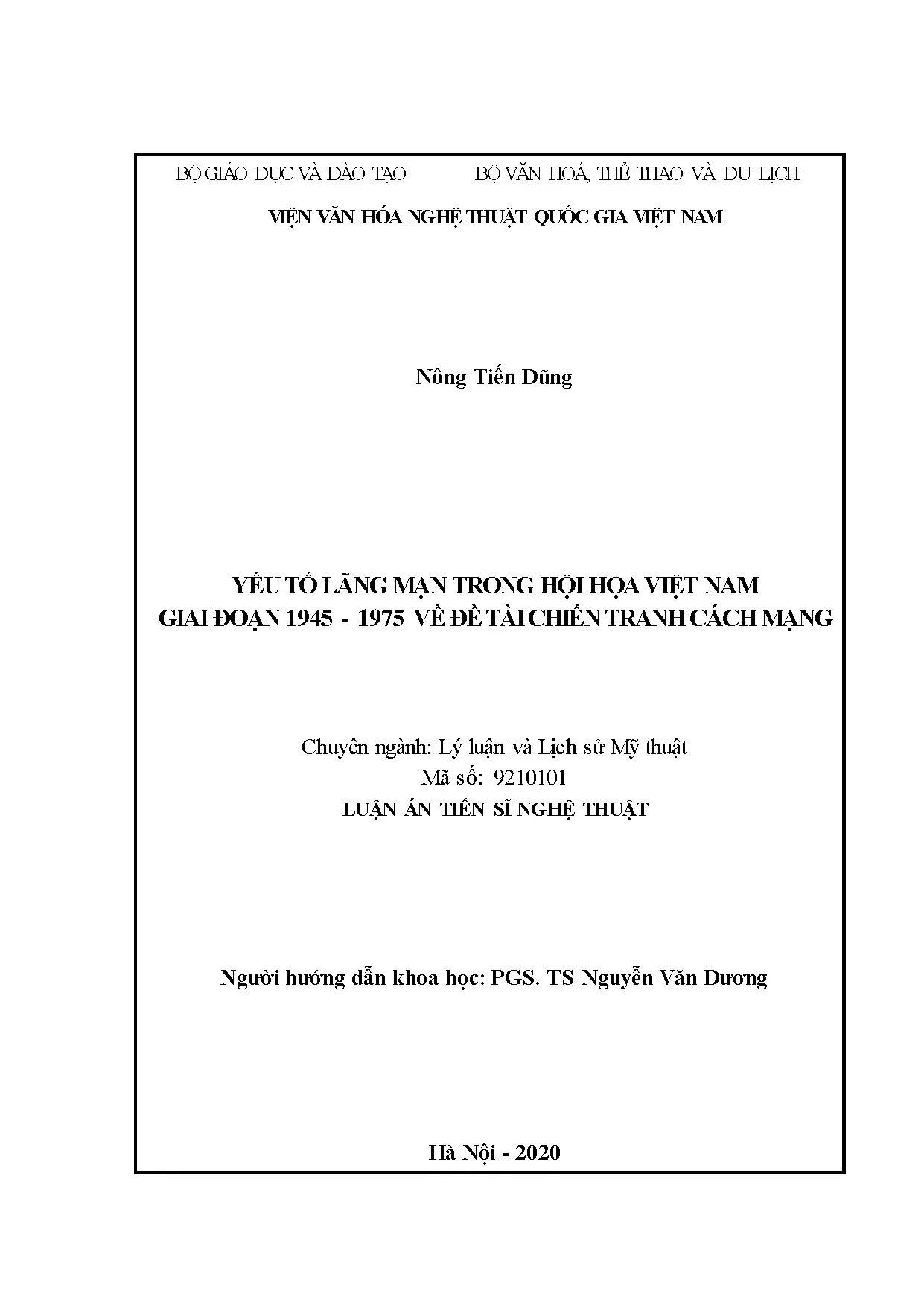 Yếu tố lãng mạn trong hội họa Việt Nam giai đoạn 1945-1975