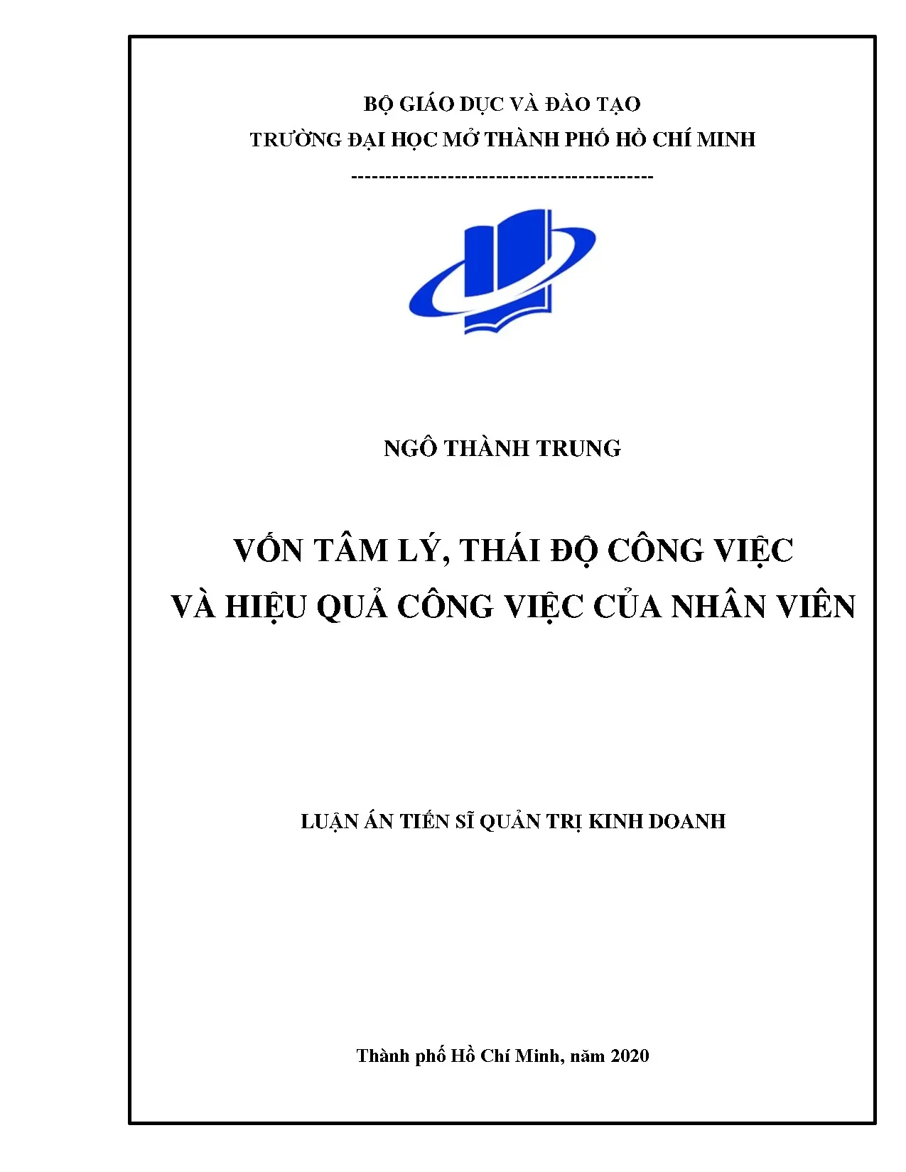 Vốn tâm lý, thái độ công việc và hiệu quả nhân viên