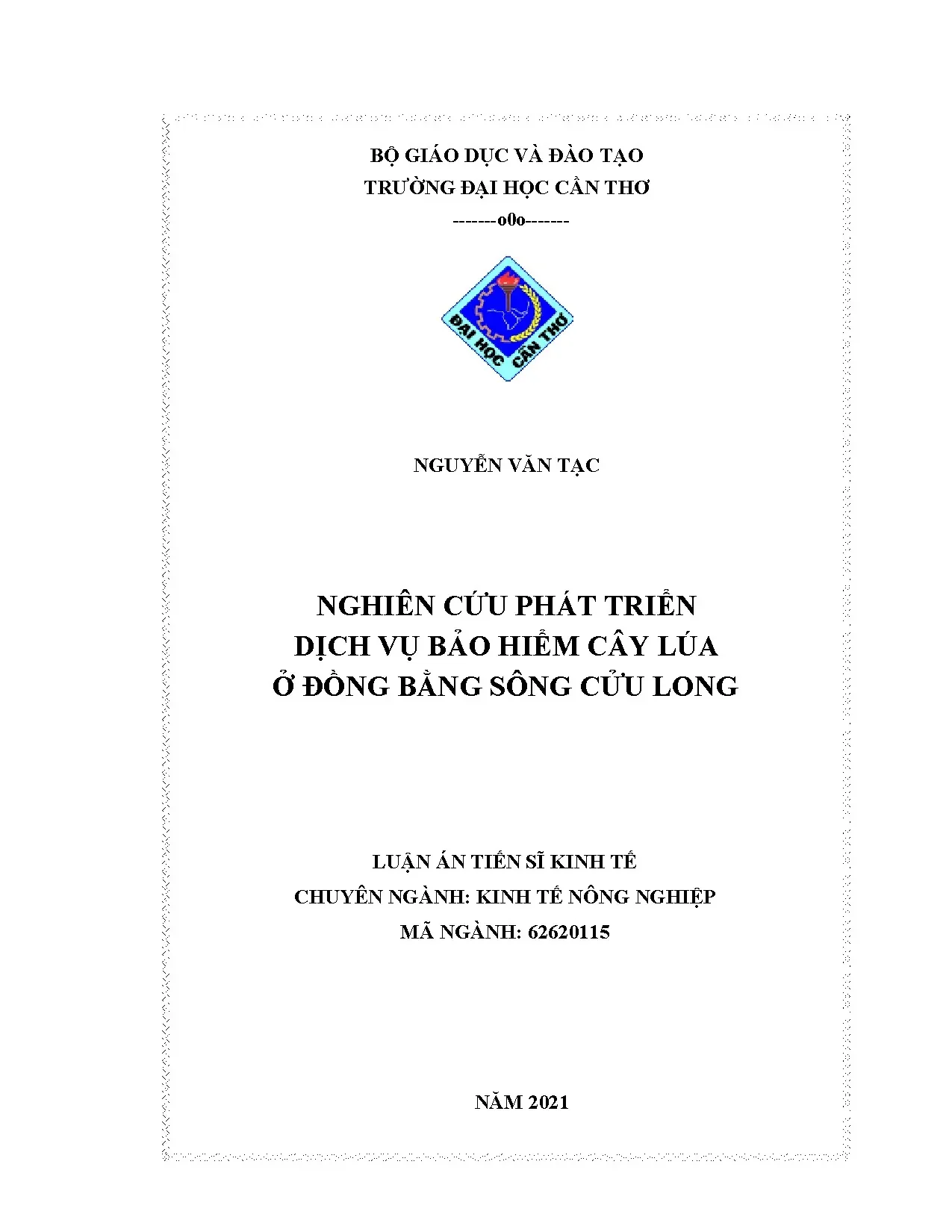 Phát triển dịch vụ bảo hiểm cây lúa ở Đồng bằng sông Cửu Long