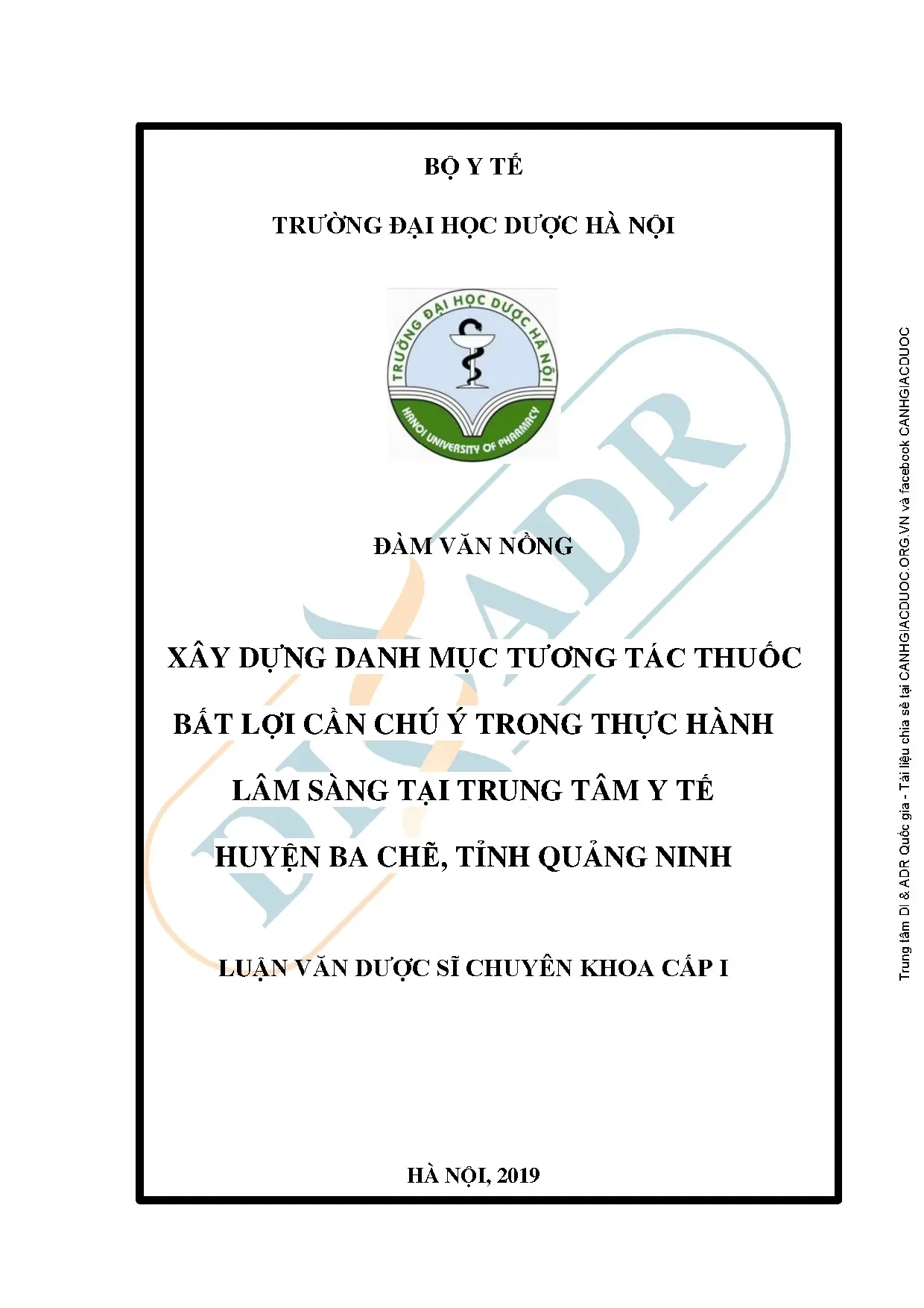Danh mục tương tác thuốc bất lợi trong thực hành lâm sàng