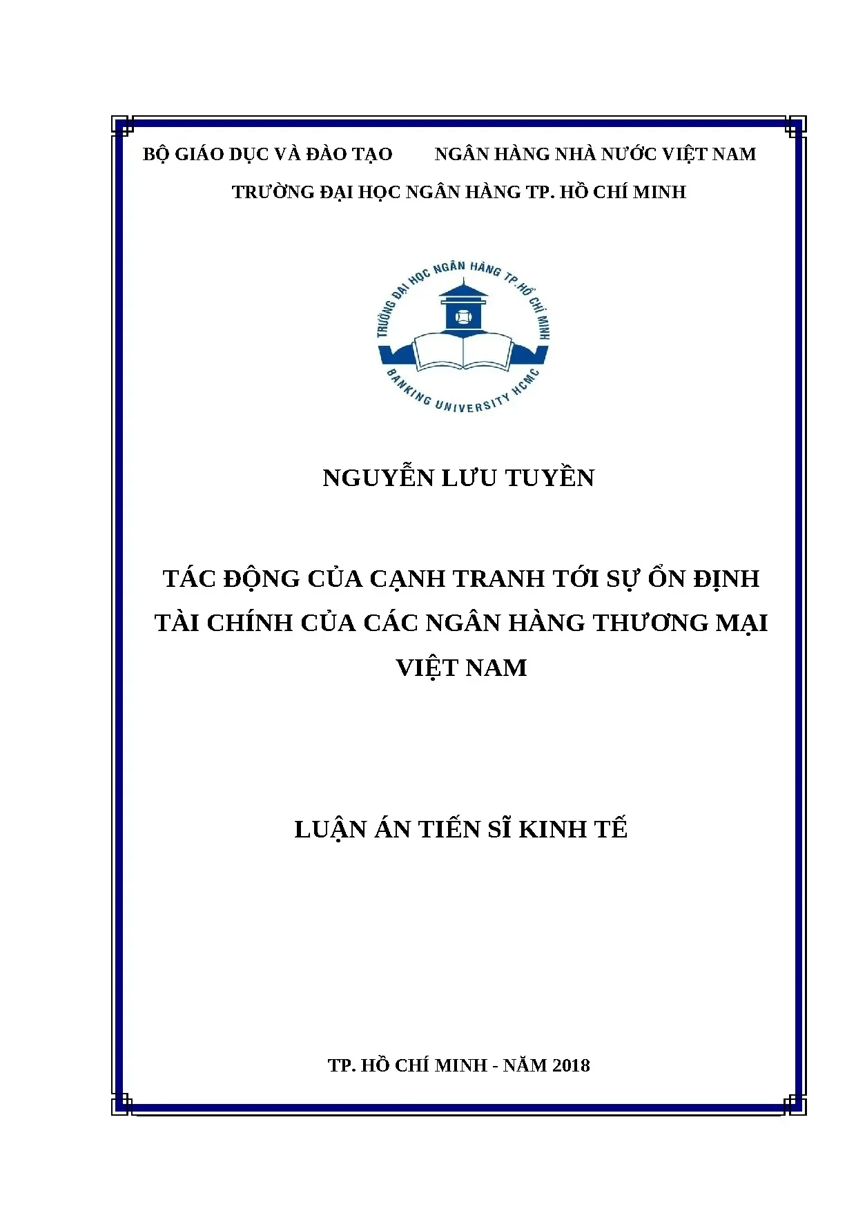 Tác động cạnh tranh đến sự ổn định tài chính NHTM Việt Nam