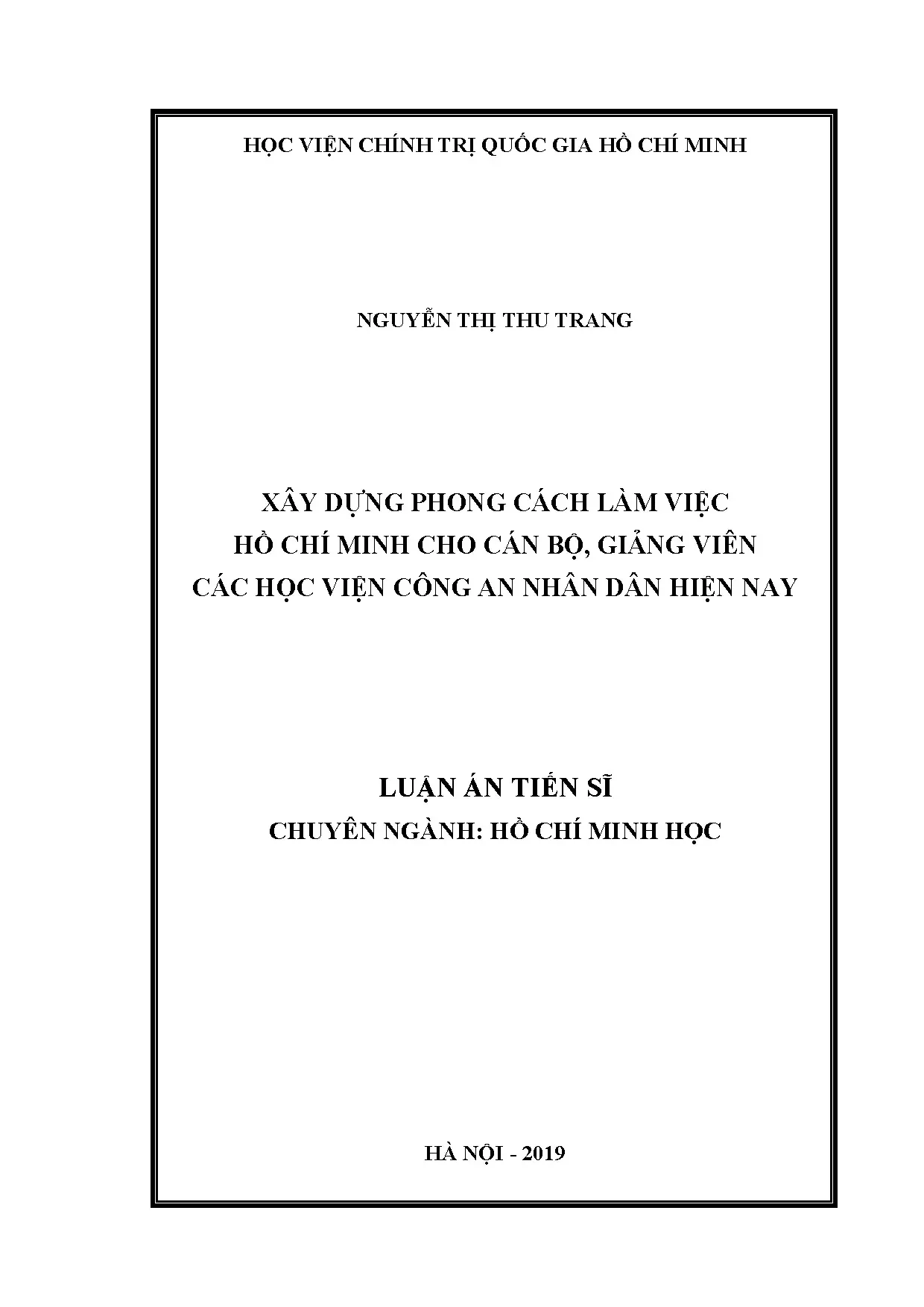 Xây dựng phong cách làm việc Hồ Chí Minh công an nhân dân