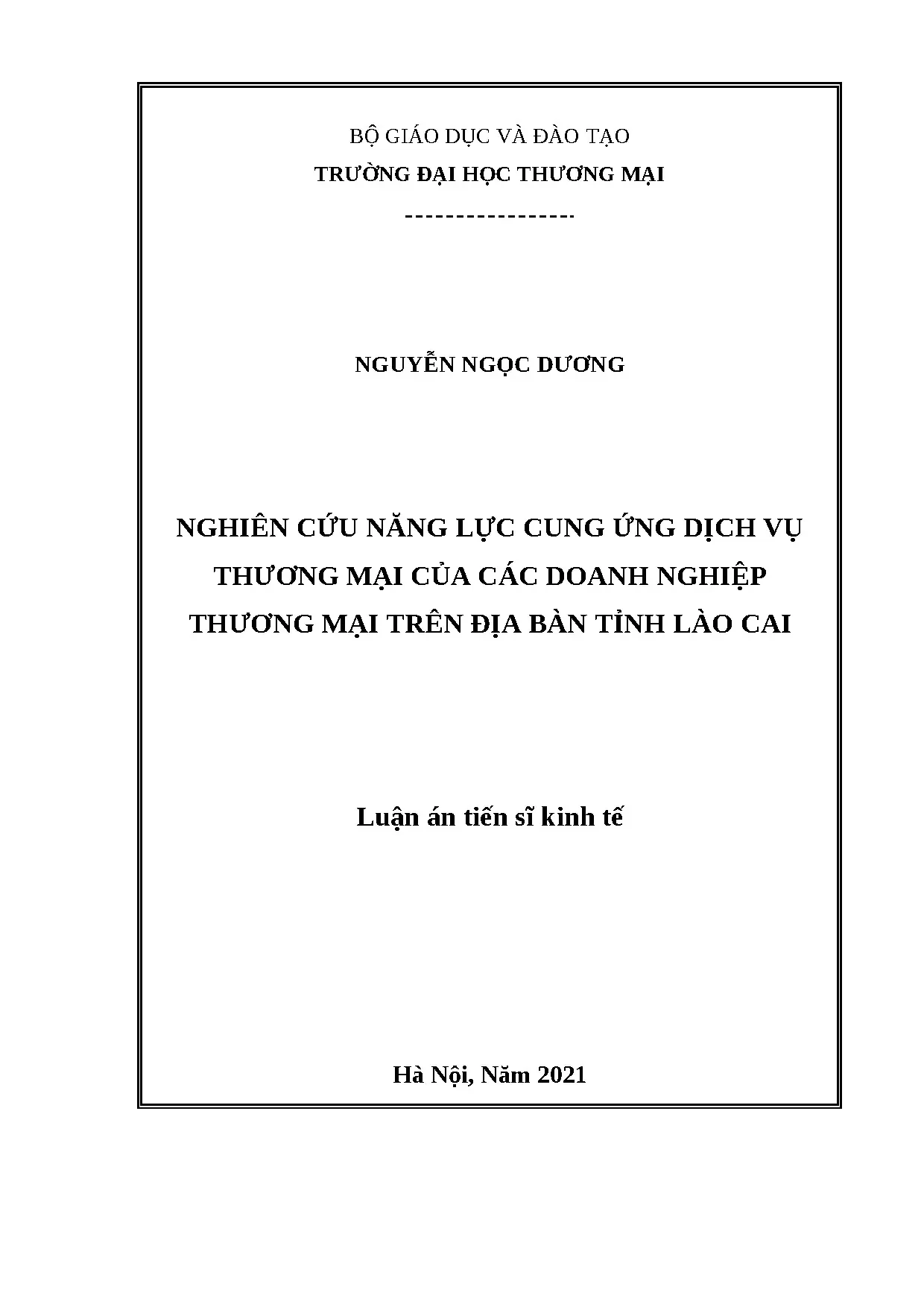 Năng lực cung ứng dịch vụ thương mại doanh nghiệp Lào Cai