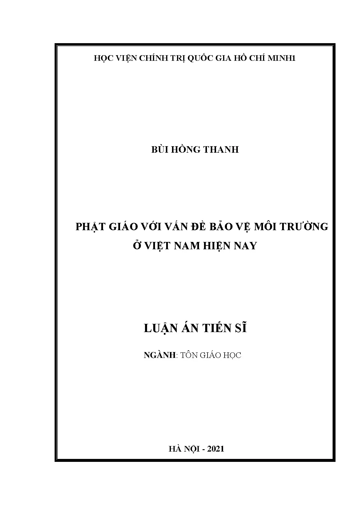 Phật giáo với bảo vệ môi trường ở Việt Nam hiện nay