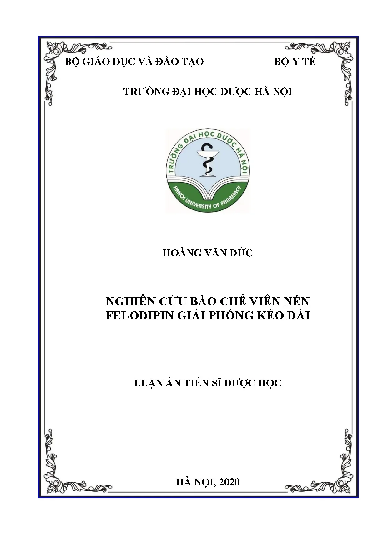 Bào chế viên nén felodipin giải phóng kéo dài: nghiên cứu cải tiến