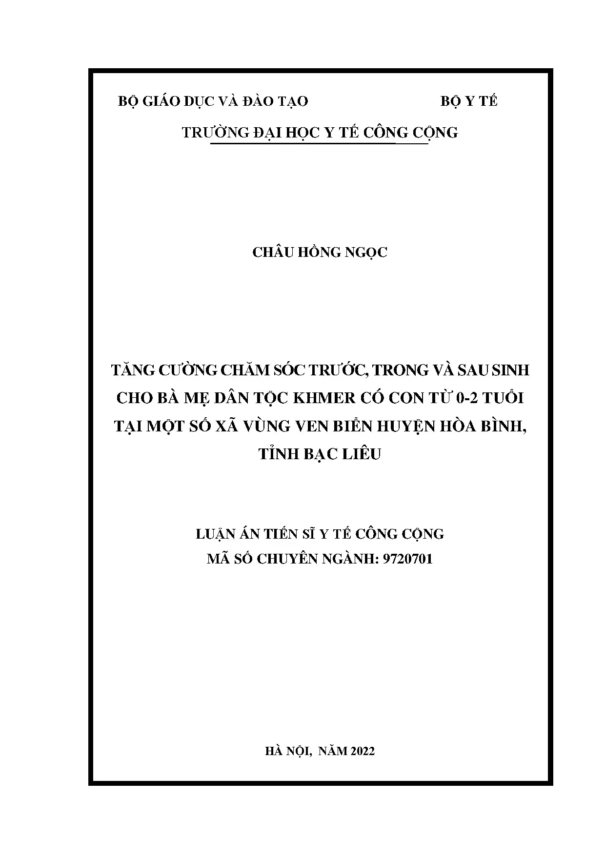 Chăm sóc trước, trong và sau sinh cho bà mẹ Khmer