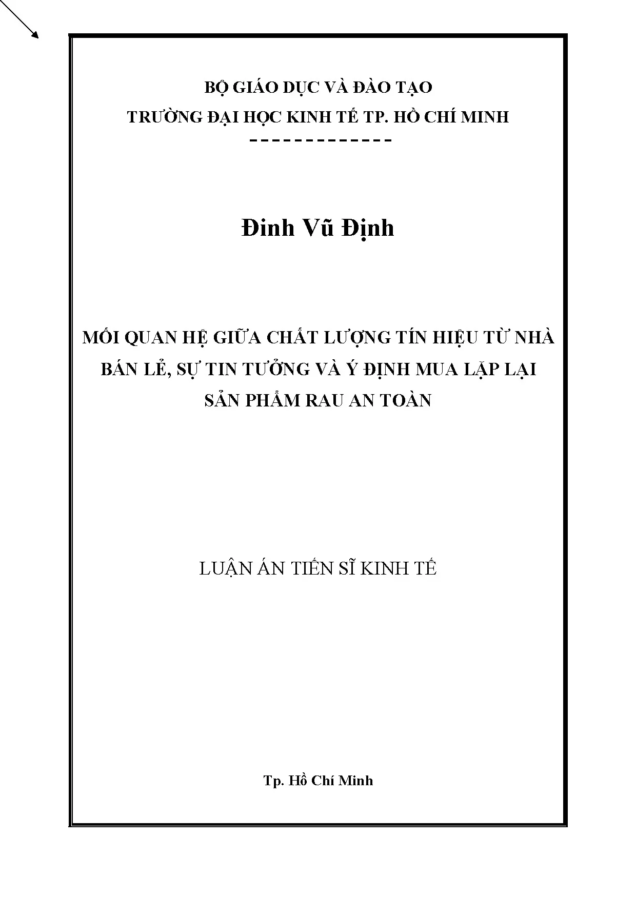 Mối quan hệ giữa tín hiệu nhà bán lẻ, sự tin tưởng và ý định mua rau an toàn