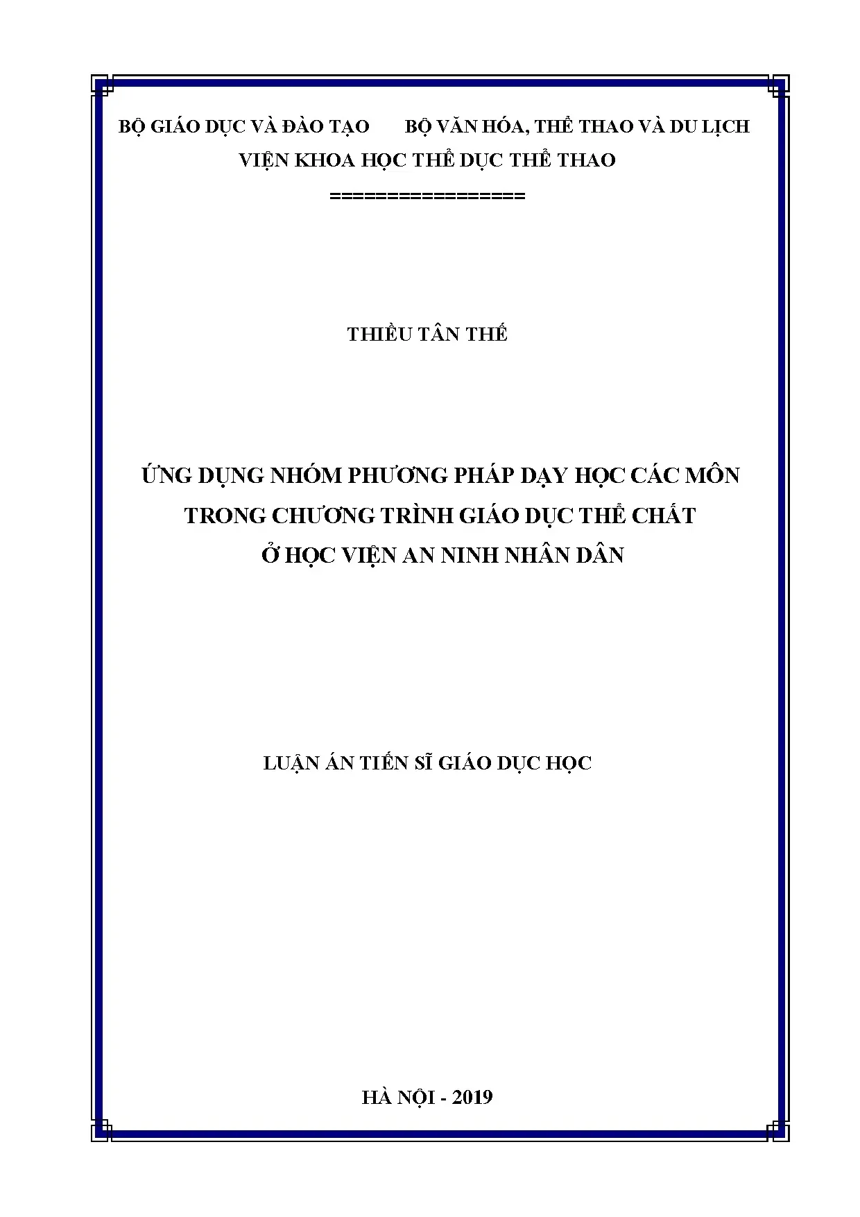 Nhóm phương pháp dạy học Giáo dục thể chất ở ANND