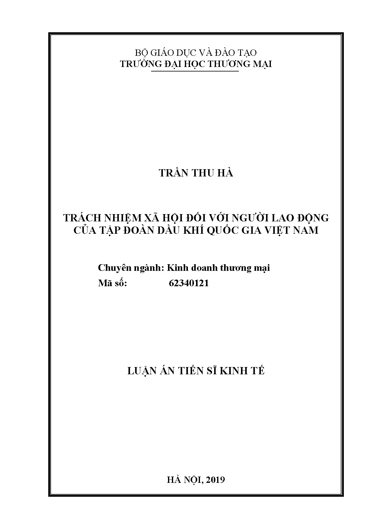Luận án tiến sĩ trách nhiệm xã hội với người lao động PVN