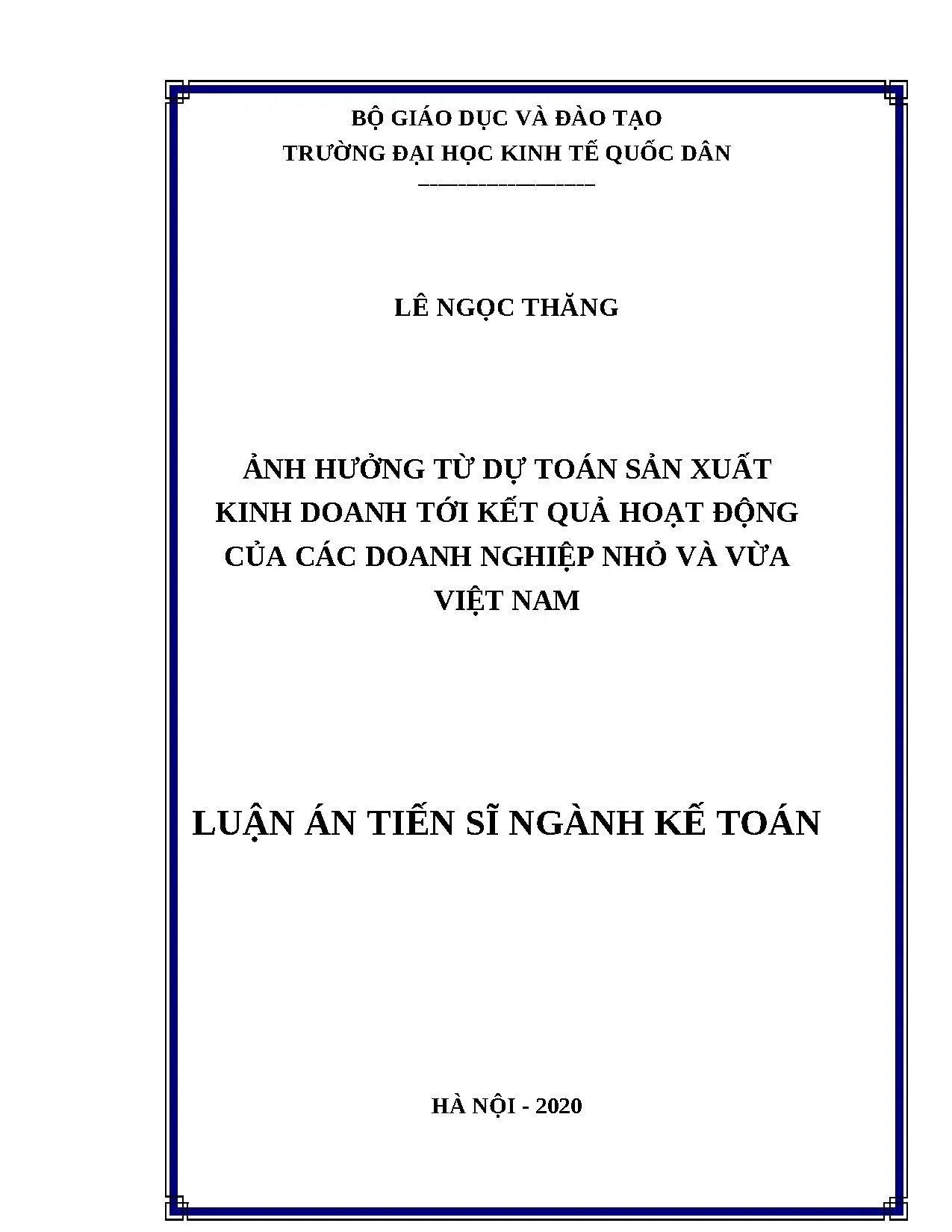 Ảnh hưởng dự toán sản xuất kinh doanh tới doanh nghiệp nhỏ vừa Việt Nam