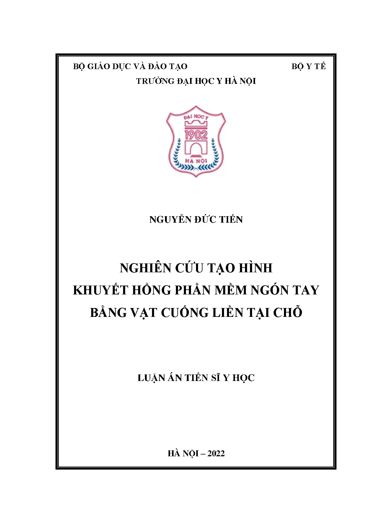 Tạo hình khuyết hổng phần mềm ngón tay bằng vạt cuống liền tại chỗ