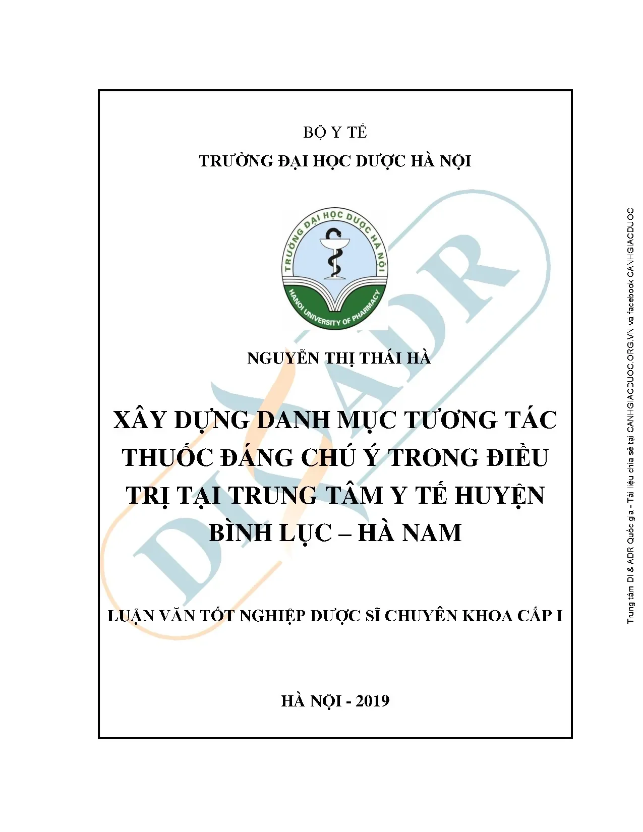 Danh mục tương tác thuốc đáng chú ý trong điều trị