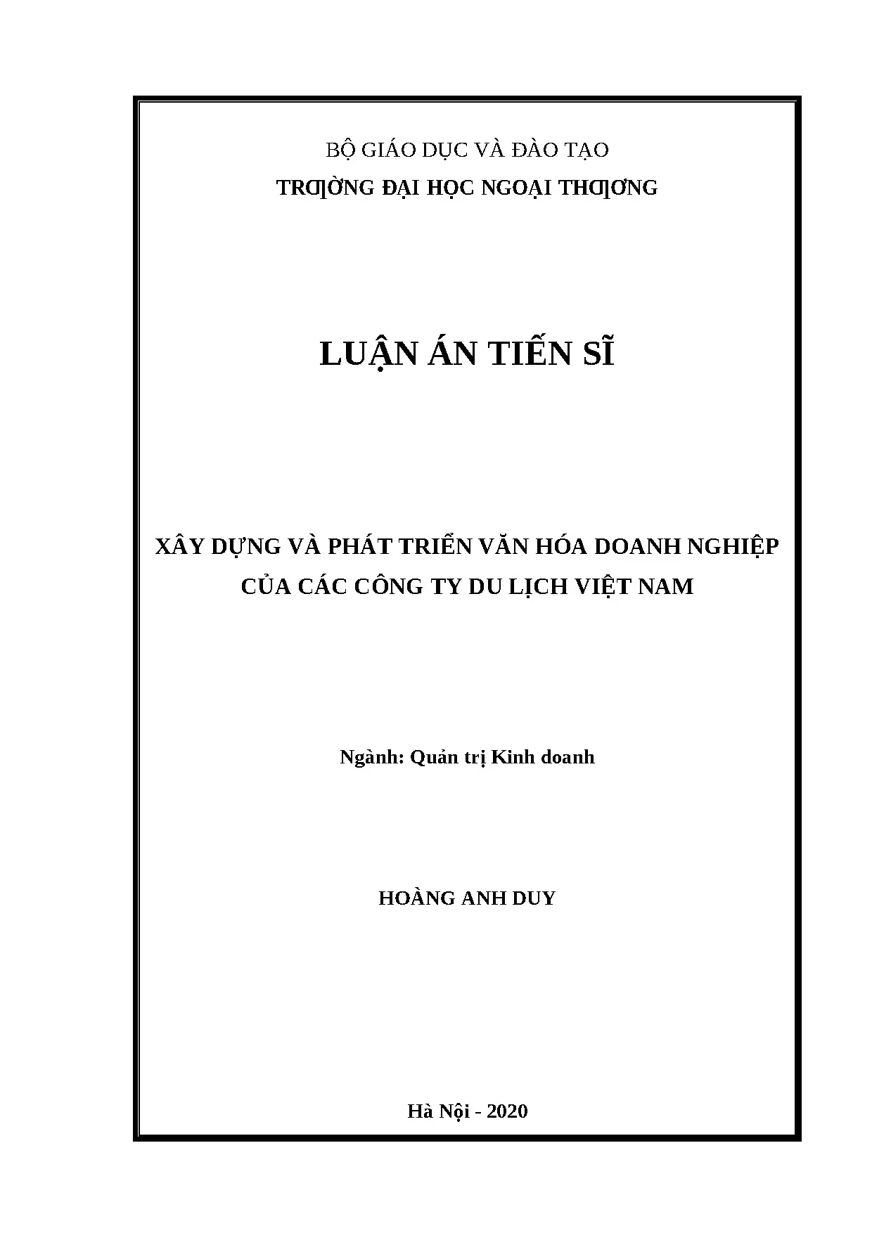 Xây dựng văn hóa doanh nghiệp trong doanh nghiệp du lịch Việt Nam