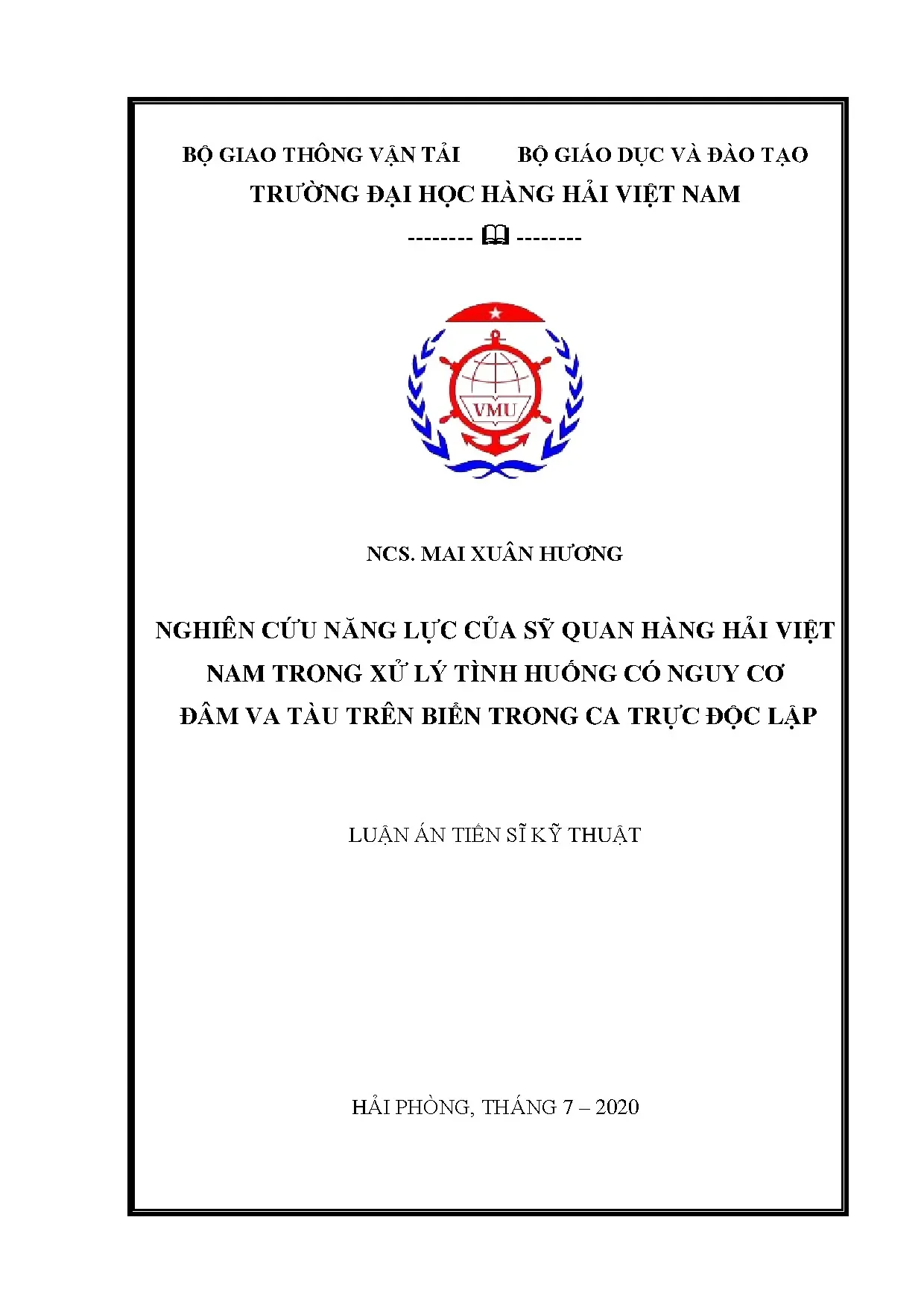 Năng lực sĩ quan hàng hải xử lý nguy cơ đâm va tàu trong ca trực độc lập