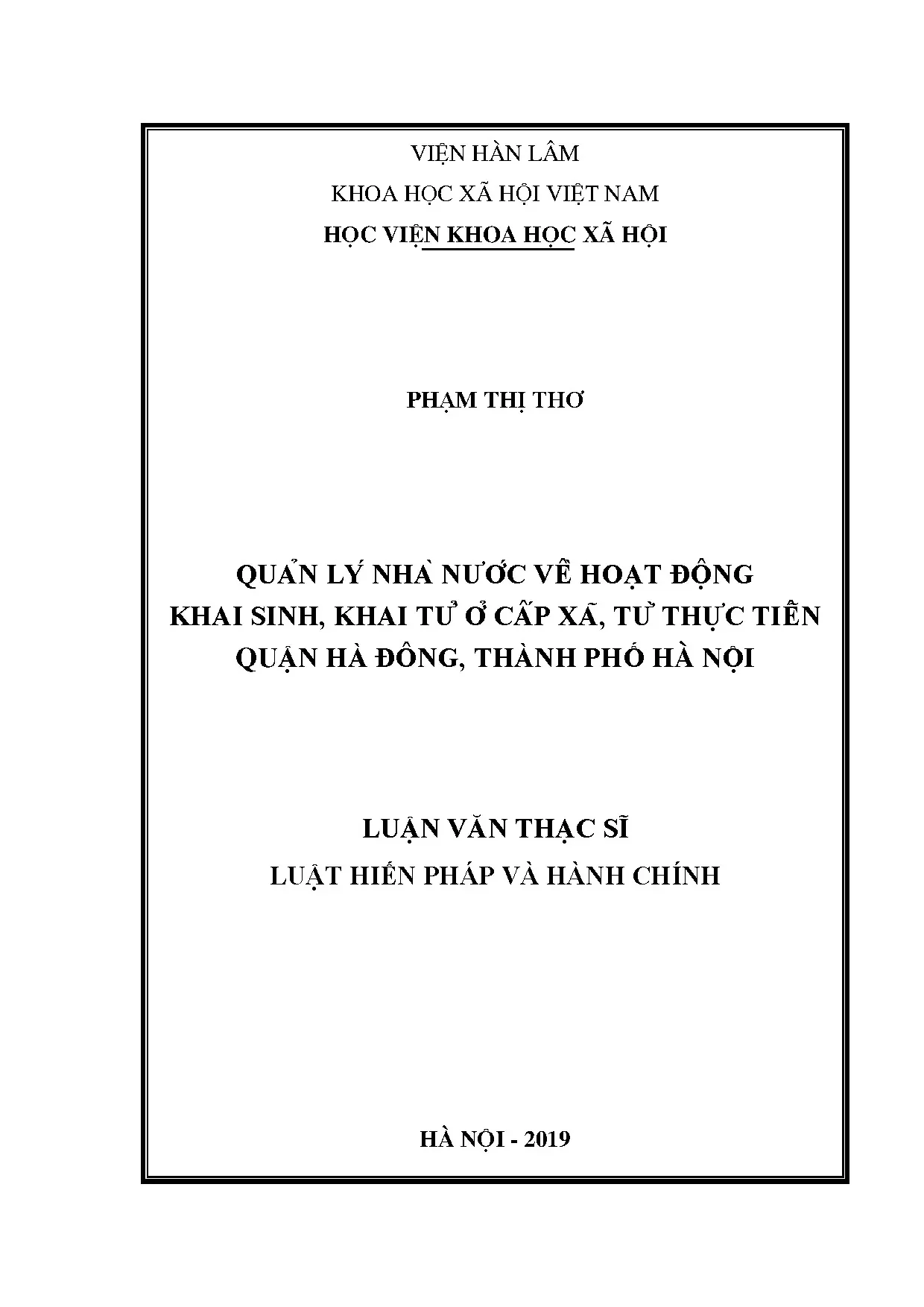 Quản lý nhà nước hoạt động khai sinh khai tử cấp xã