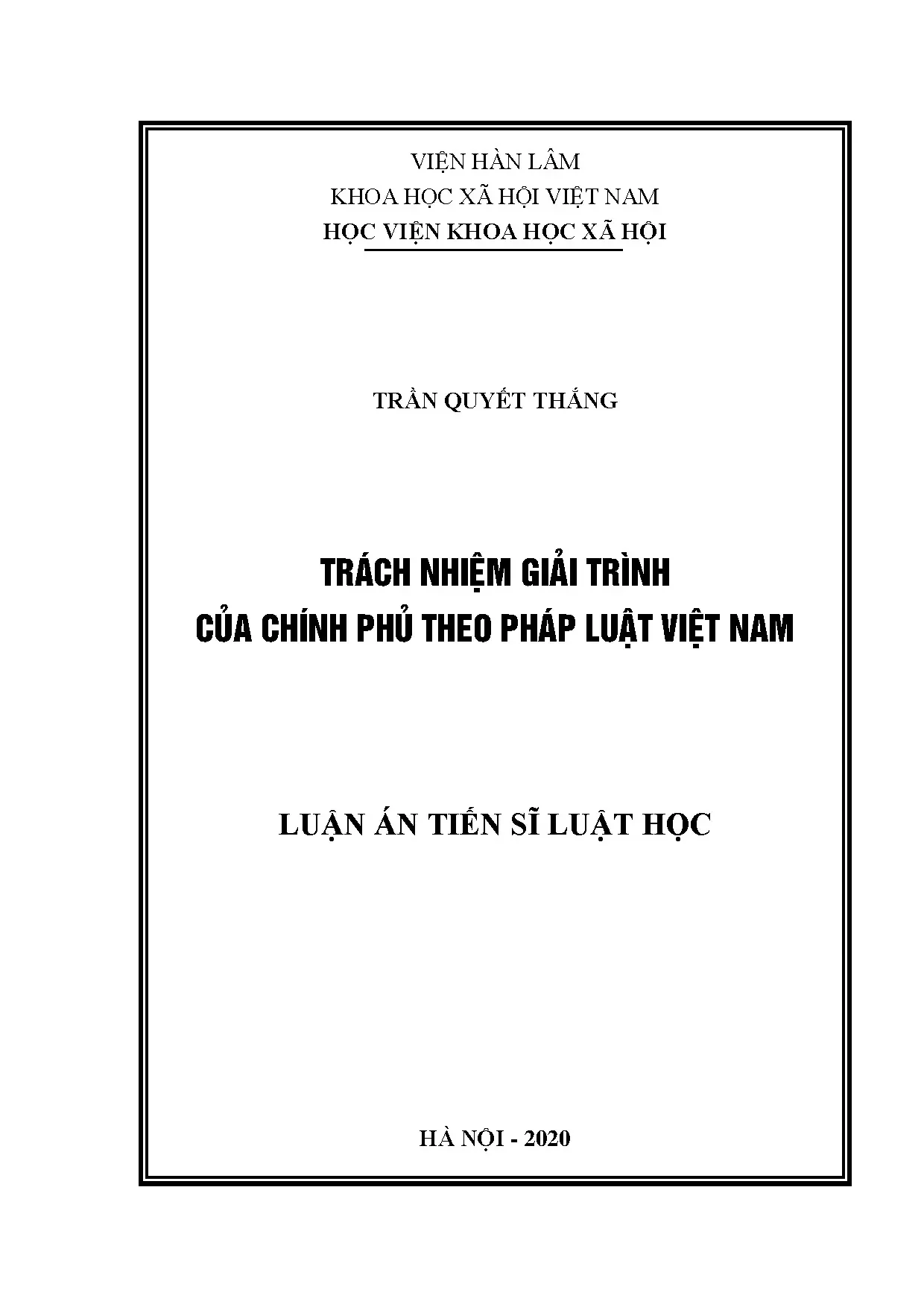 Trách nhiệm giải trình của Chính phủ theo pháp luật Việt Nam