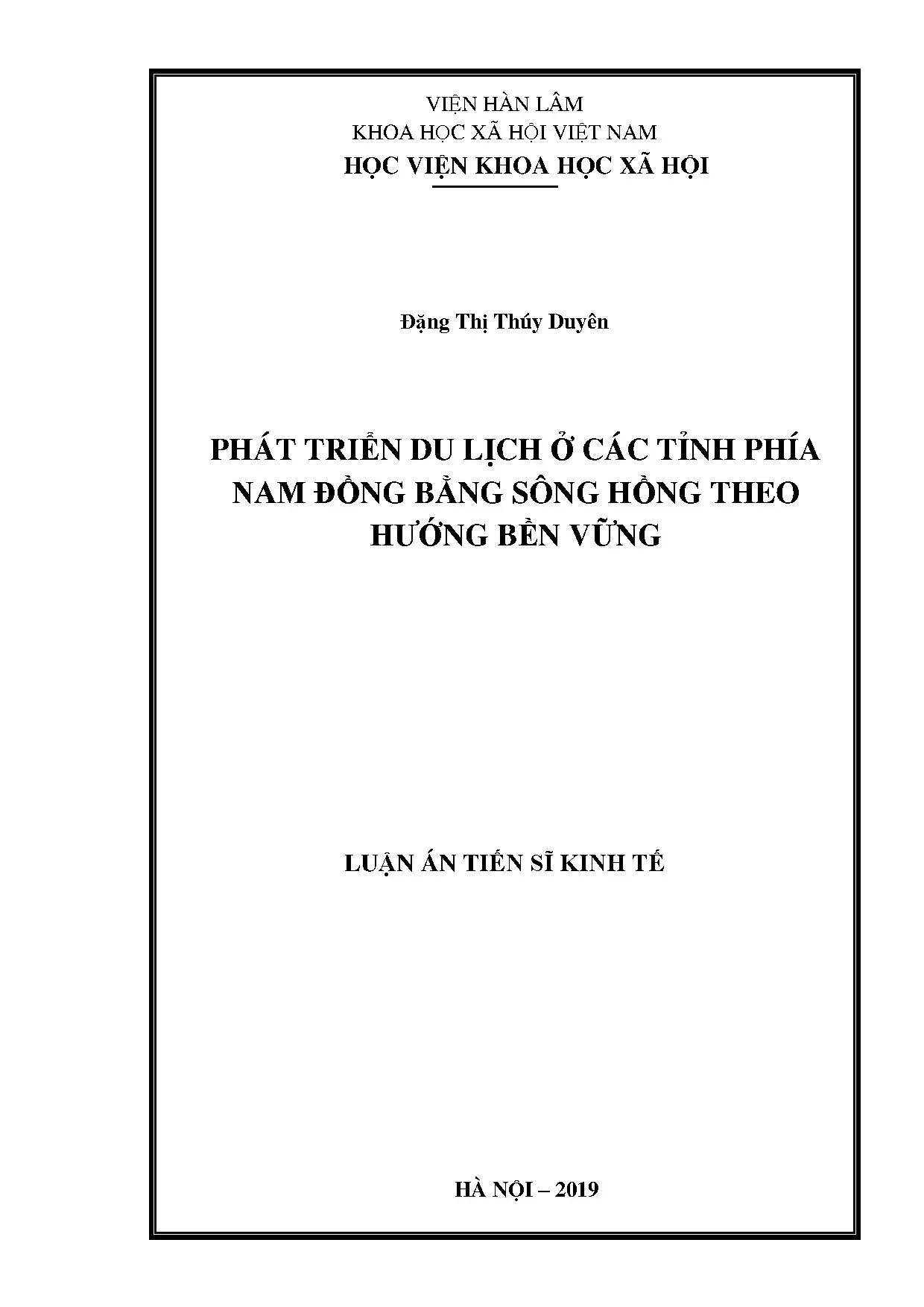 Phát triển du lịch bền vững tại các tỉnh phía Nam ĐBSH