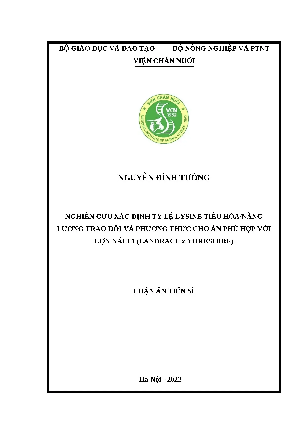 Tối ưu Lysine và phương thức cho ăn cho lợn nái F1