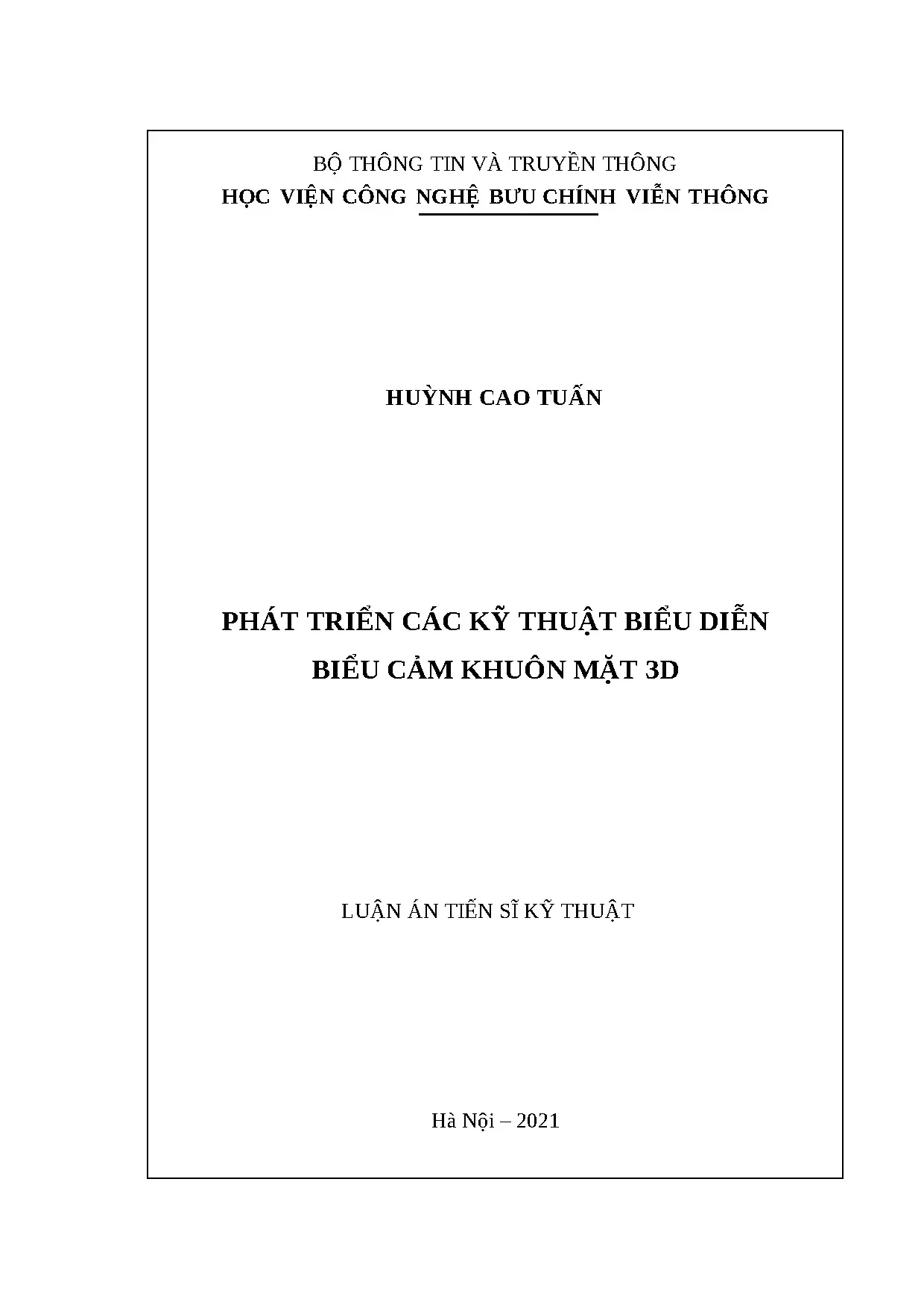 Phát triển kỹ thuật biểu diễn biểu cảm khuôn mặt 3D