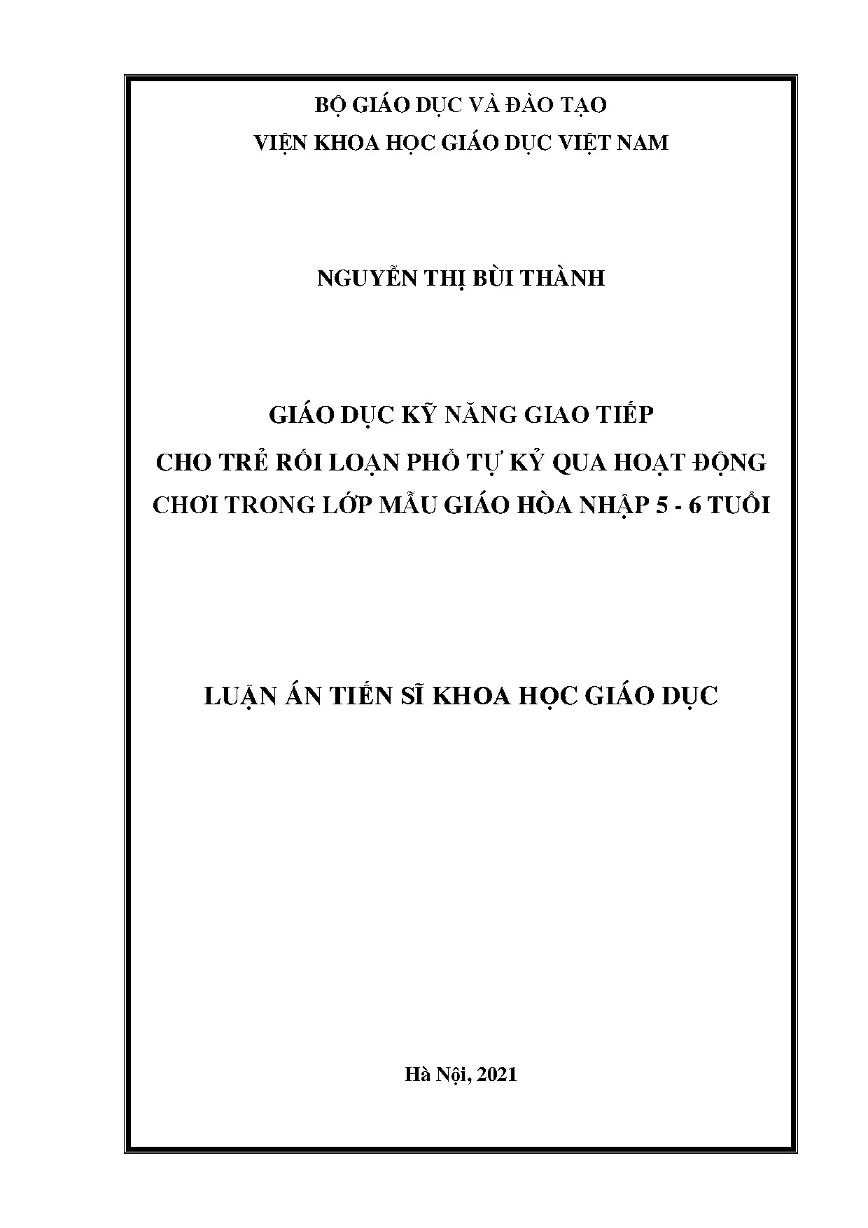 Giáo dục kỹ năng giao tiếp cho trẻ rối loạn phổ tự kỷ qua hoạt động chơi