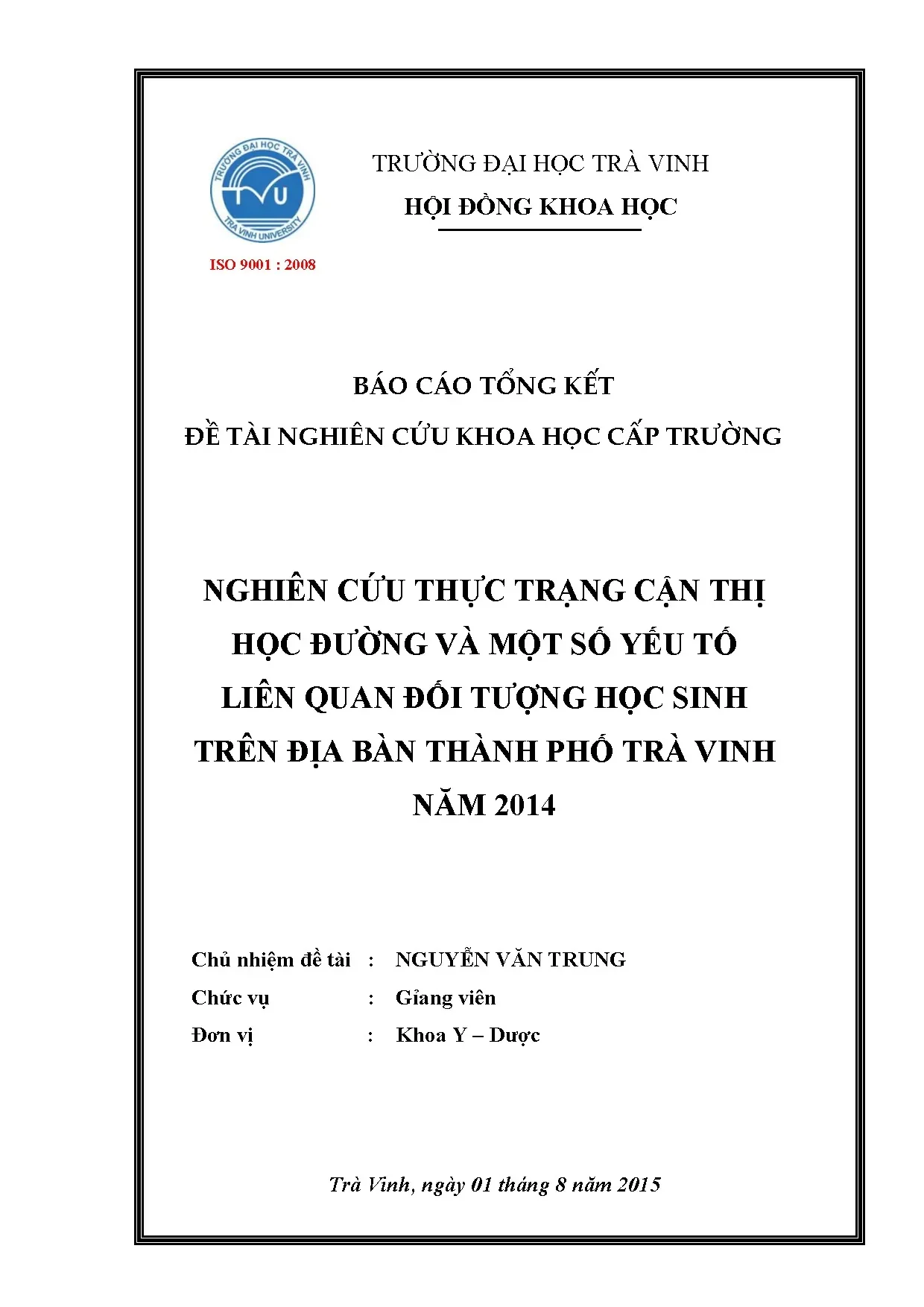 Cận thị học đường ở học sinh: nguyên nhân và phòng chống