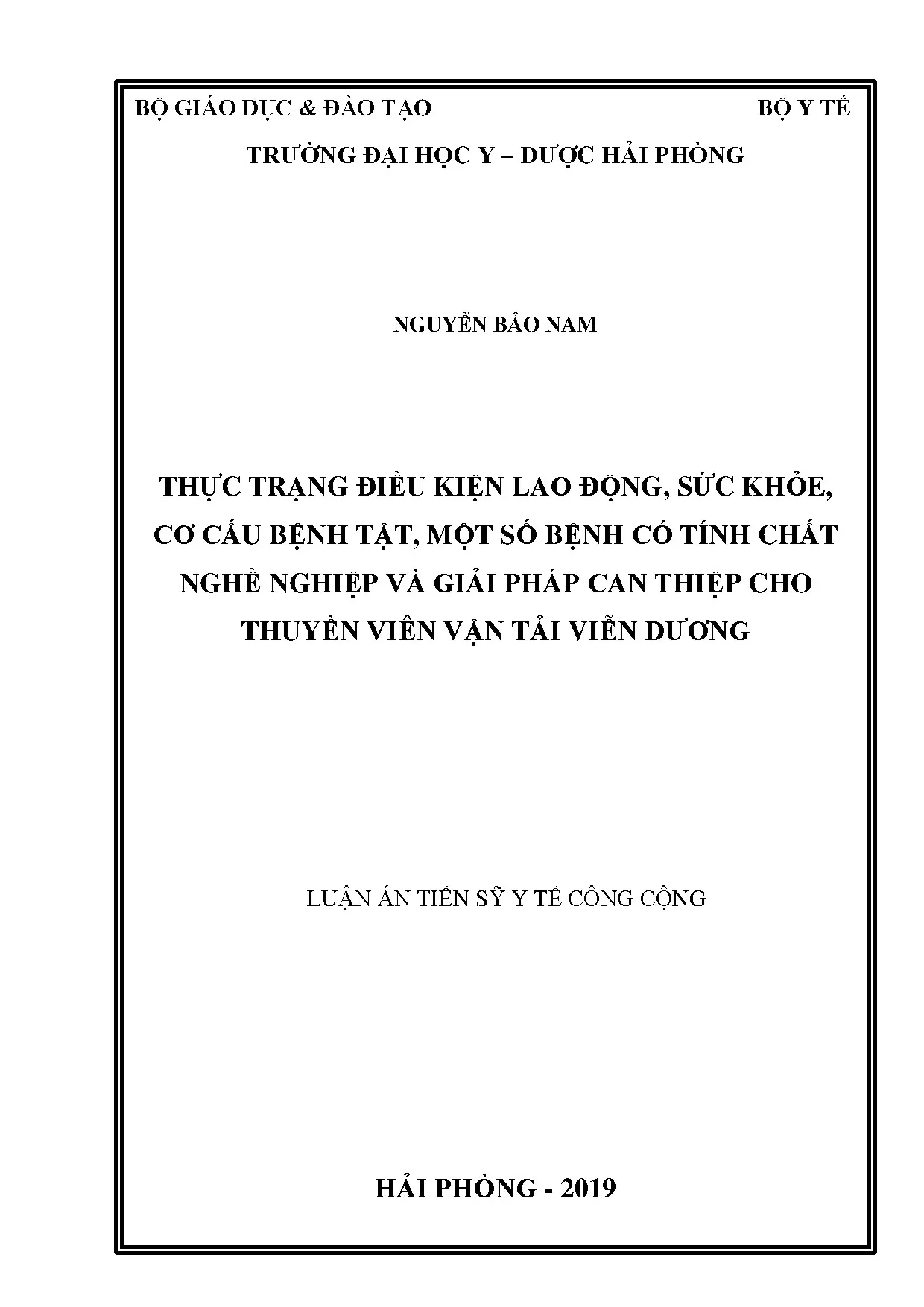 Sức khỏe thuyền viên vận tải viễn dương: Điều kiện, bệnh tật và giải pháp