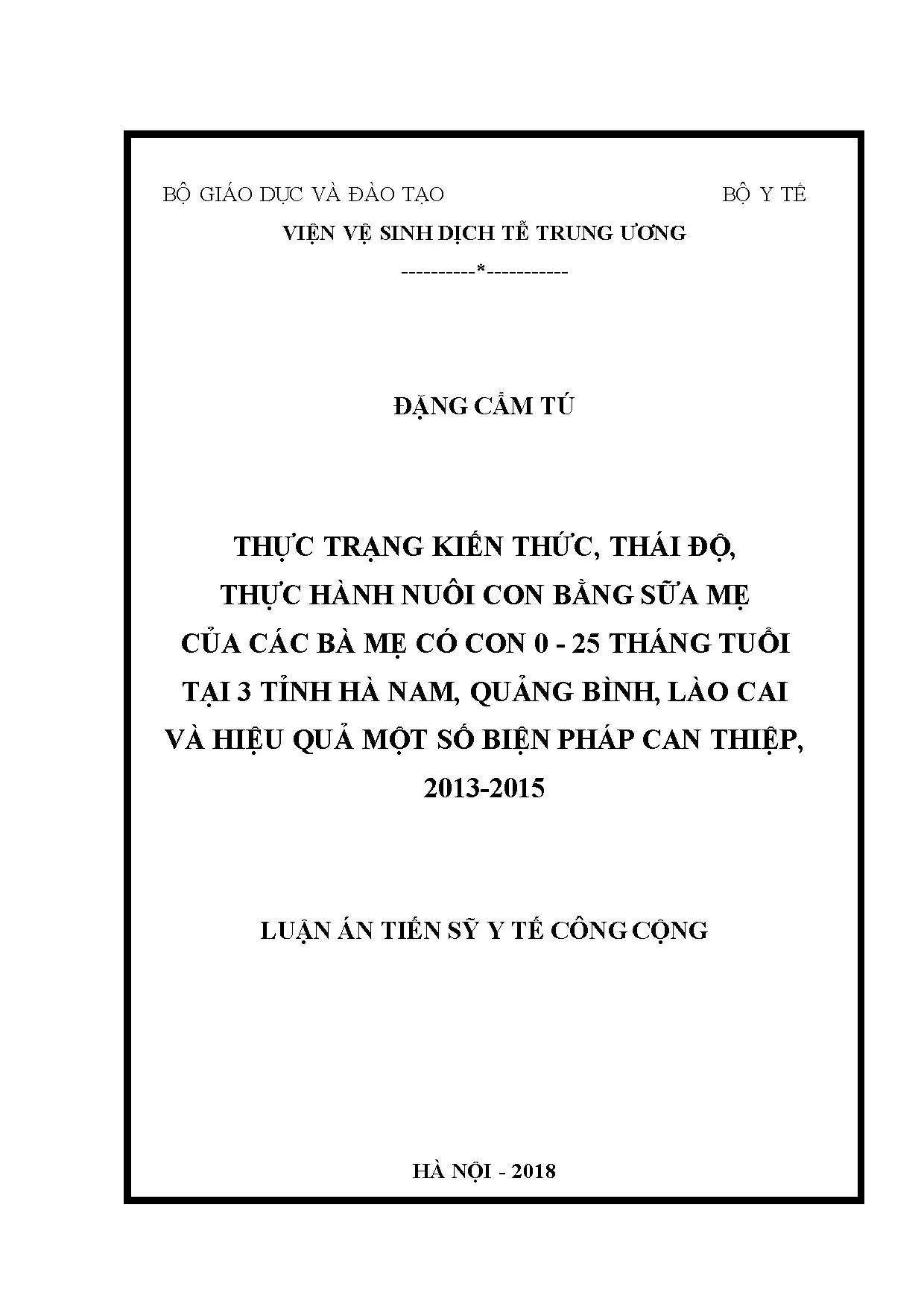 Thực trạng & Hiệu quả Can thiệp Nuôi con bằng Sữa mẹ 3 tỉnh