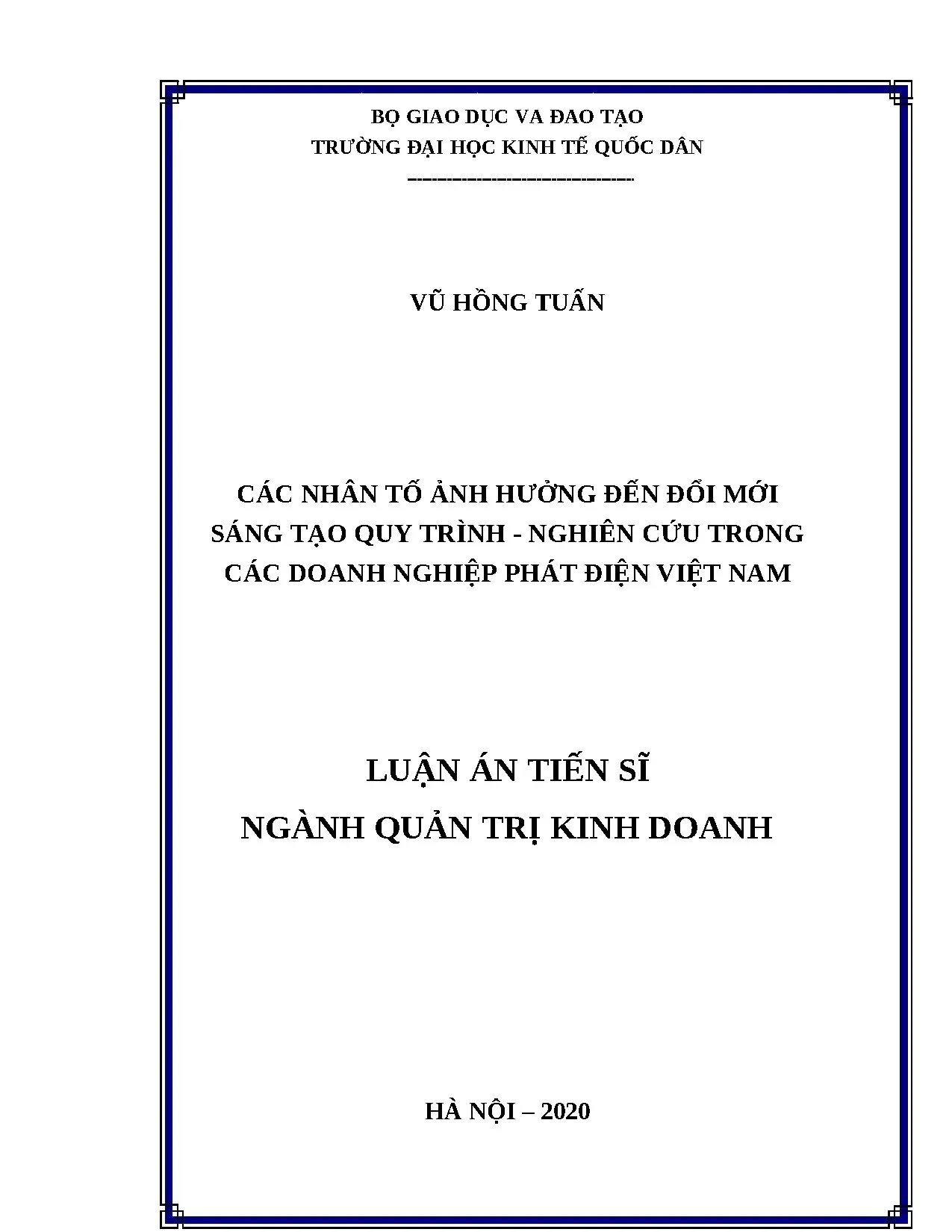 Đổi mới sáng tạo quy trình nghiên cứu trong doanh nghiệp điện Việt Nam