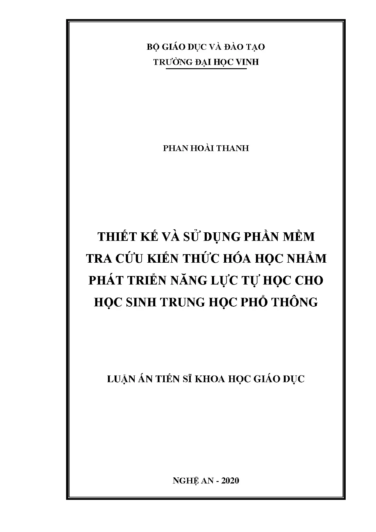 Thiết kế phần mềm tra cứu hóa học phát triển năng lực tự học THPT