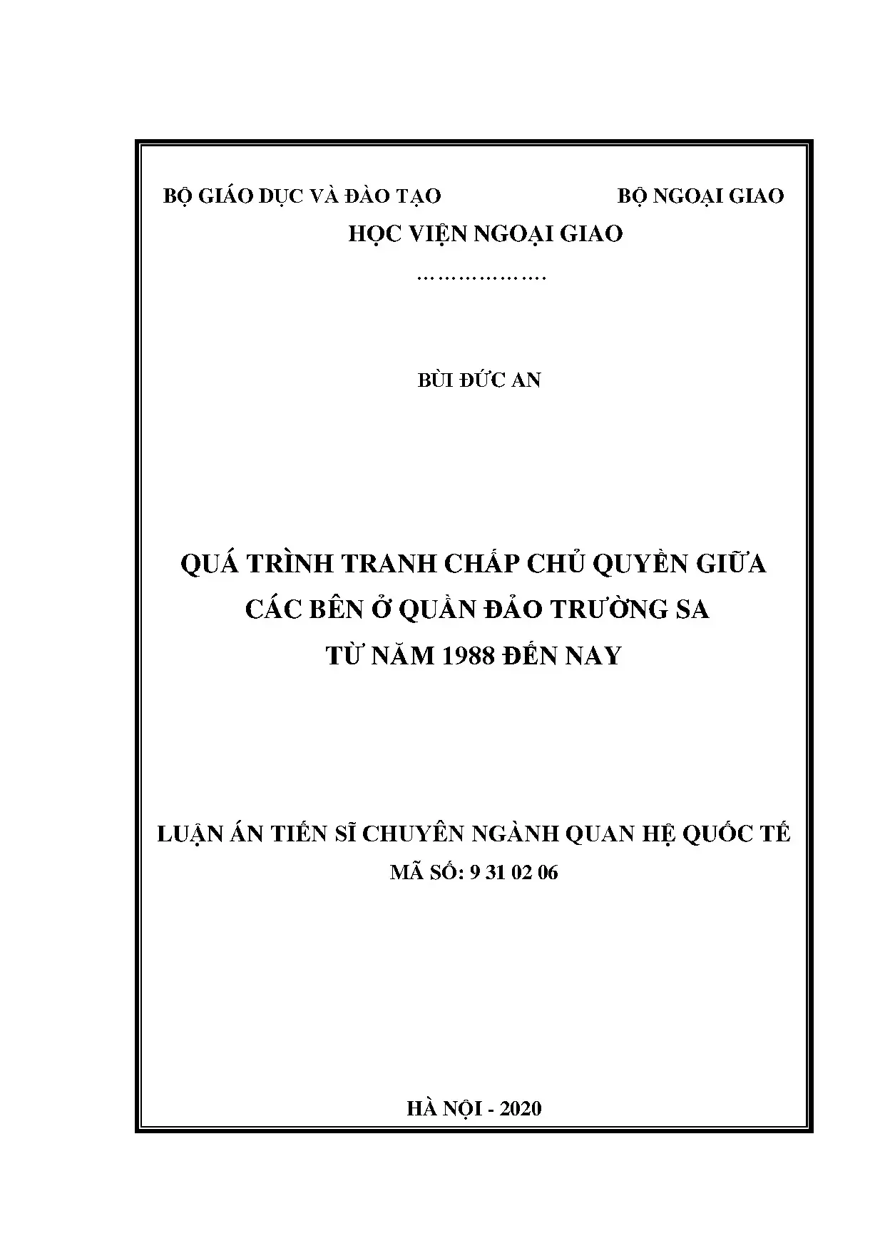 Tranh chấp chủ quyền quần đảo Trường Sa 1988-2020