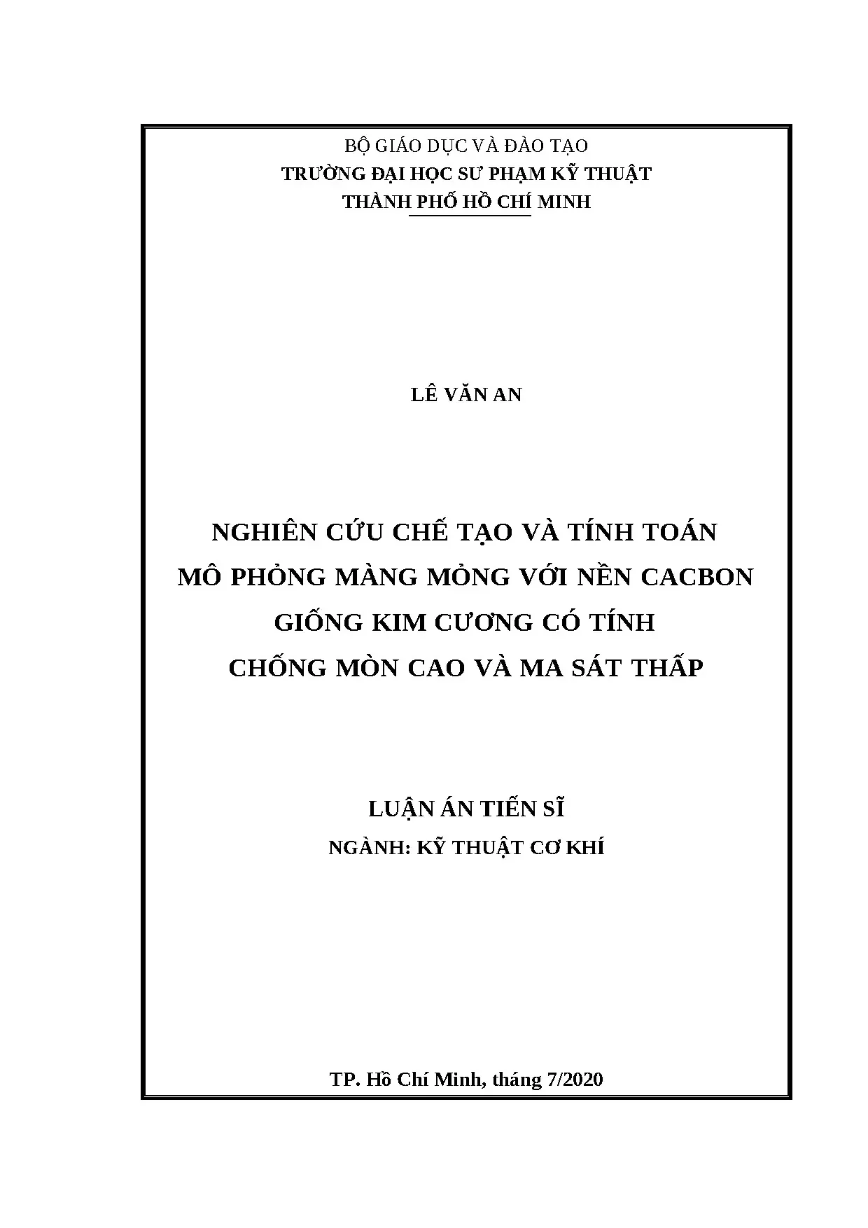 Nghiên cứu chế tạo màng mỏng cacbon giống kim cương chống mòn cao ma sát thấp