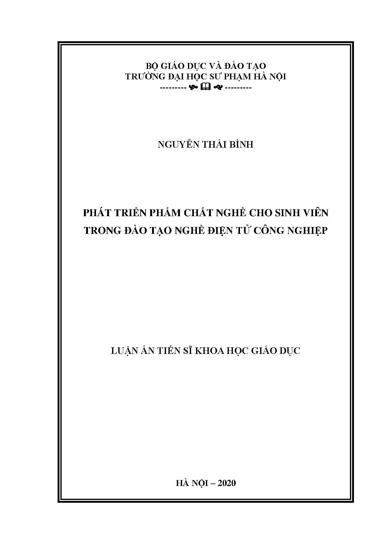 Phát triển phẩm chất nghề cho sinh viên điện tử công nghiệp