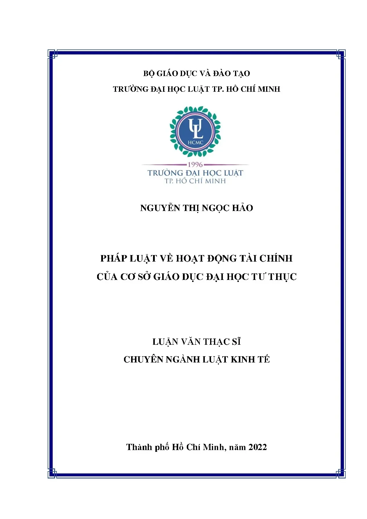Pháp luật về hoạt động tài chính trường đại học tư thục