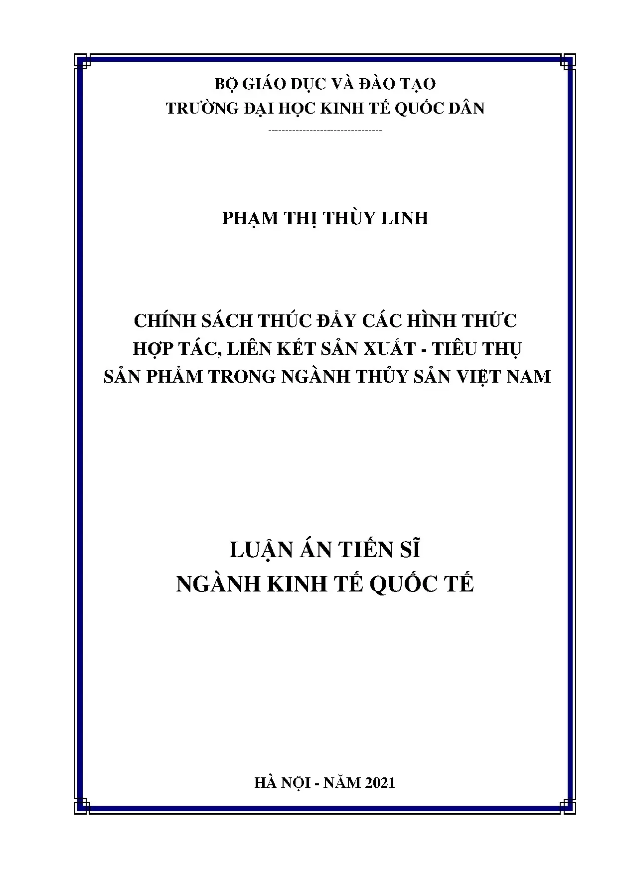 Chính sách thúc đẩy hợp tác liên kết ngành thủy sản Việt Nam