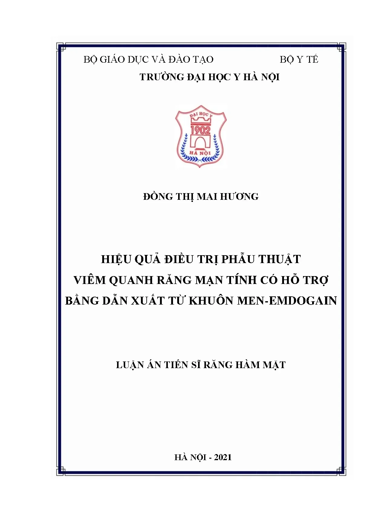 Hiệu quả điều trị viêm quanh răng mạn tính bằng Emdogain