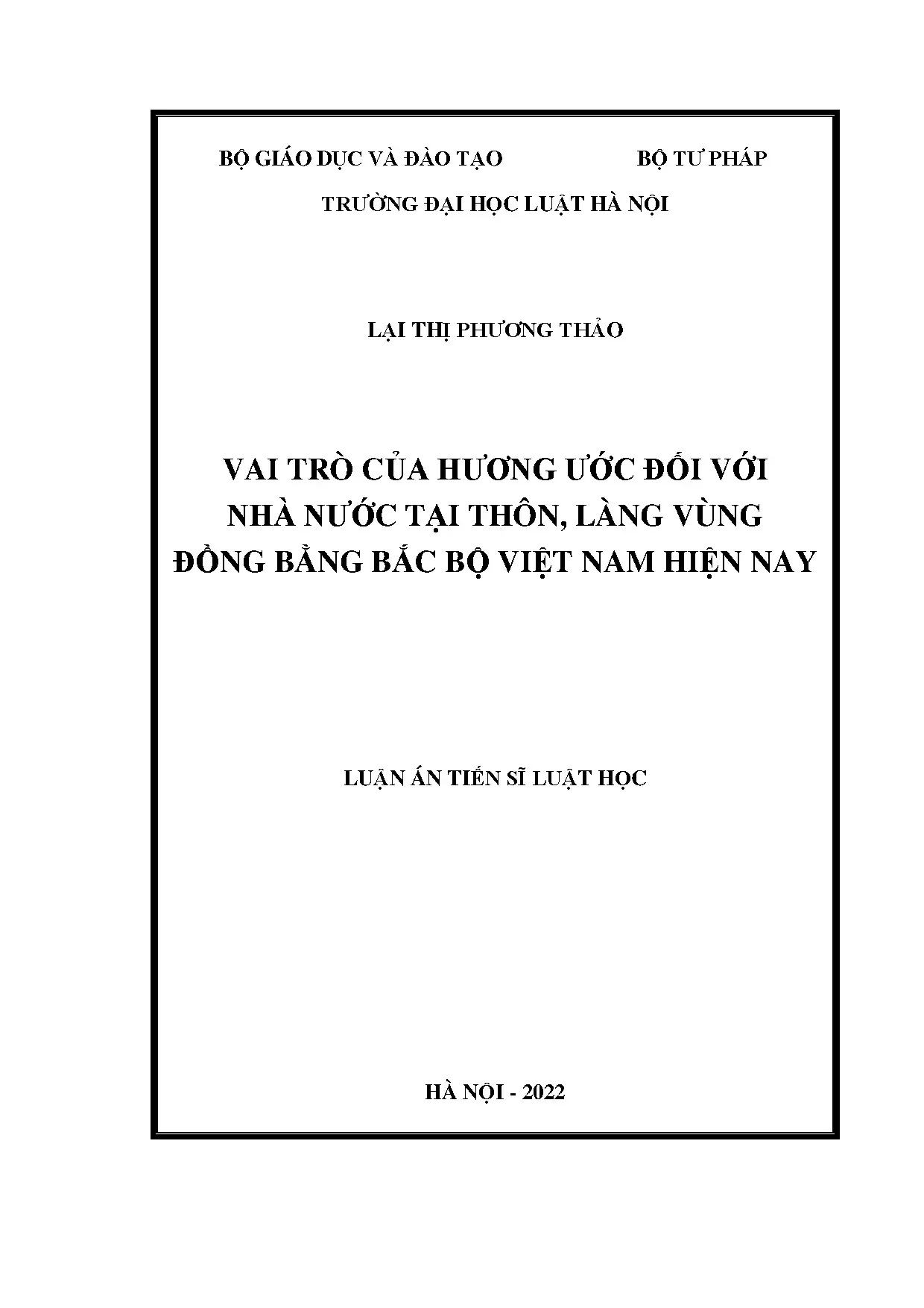 Vai trò hương ước với quản lý nhà nước ở đồng bằng Bắc Bộ