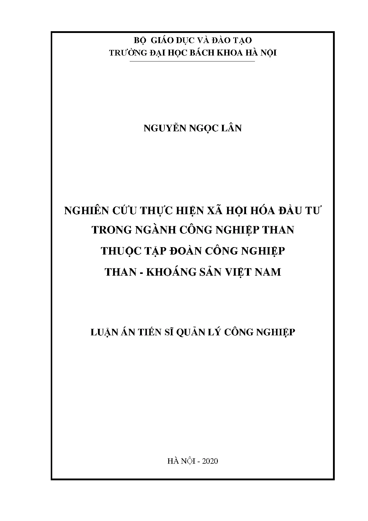 Xã hội hóa đầu tư trong ngành công nghiệp than Việt Nam