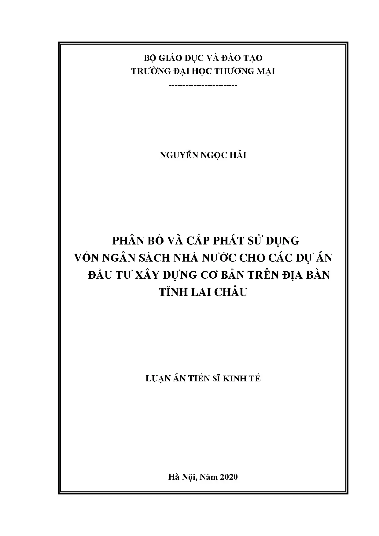 Phân bổ, cấp phát vốn NSNN cho ĐT XDCB tỉnh Lai Châu