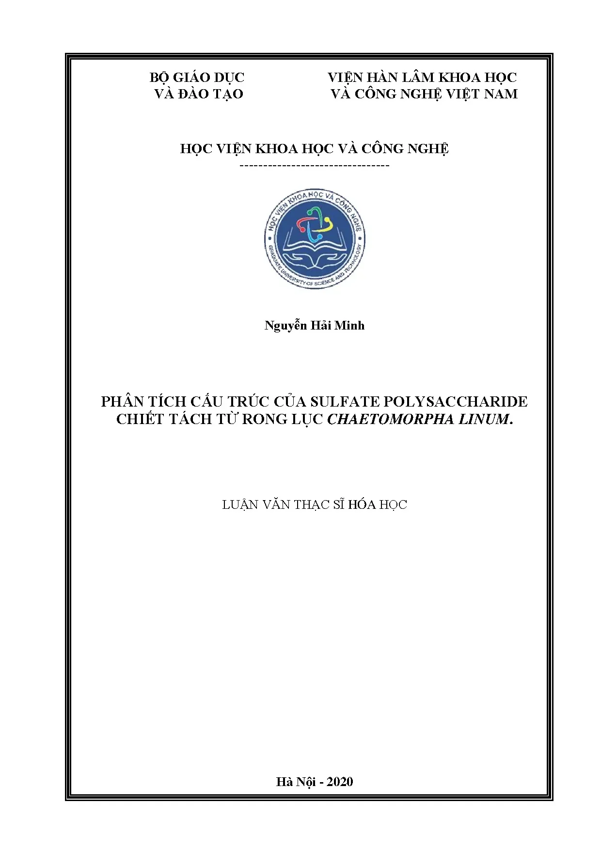 Phân tích cấu trúc sulfate polysaccharide chiết từ rong lục Chaetomorpha linum