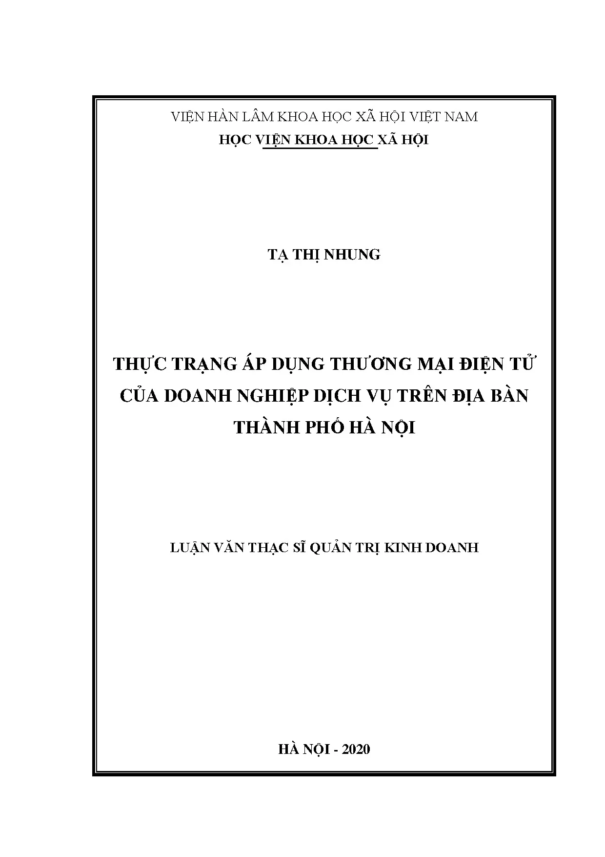 Áp dụng thương mại điện tử trong doanh nghiệp dịch vụ Hà Nội